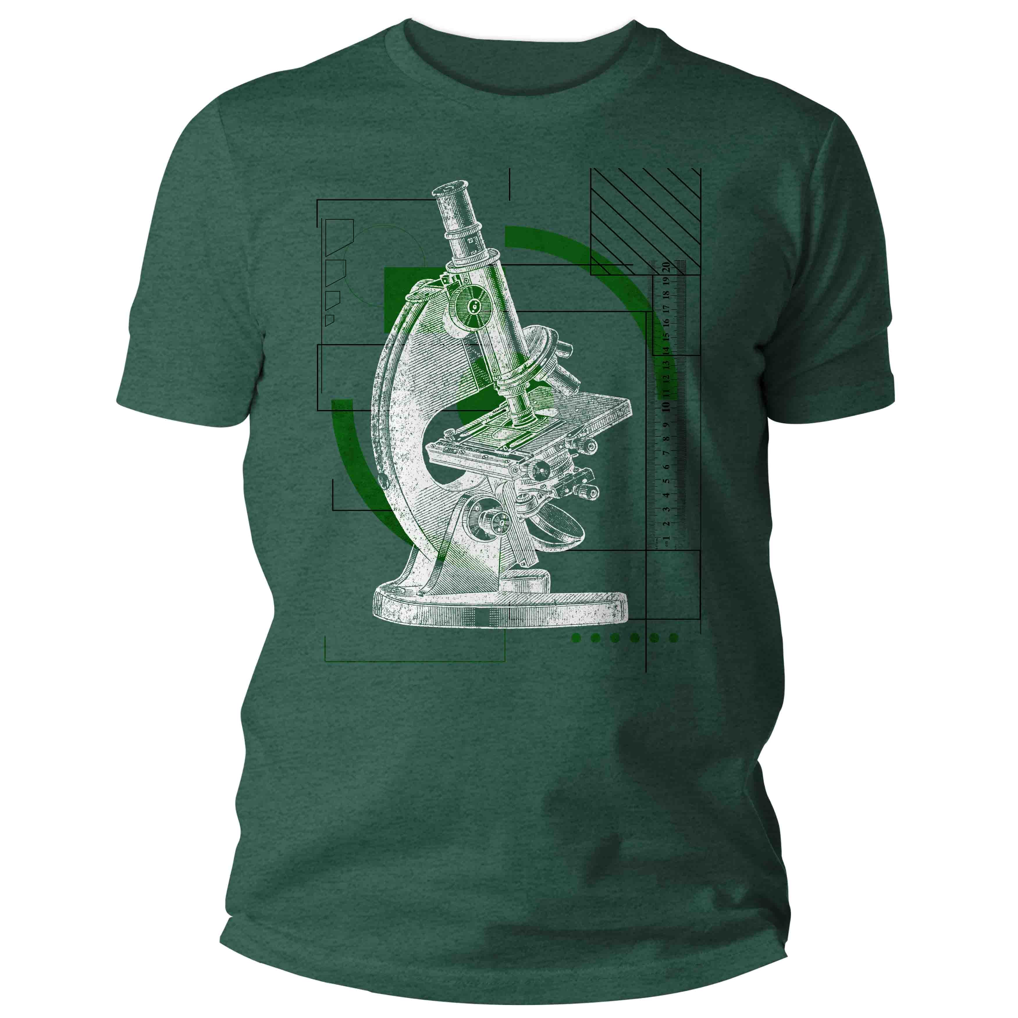 Men's Geek Shirt Scientist Gift Microscope Biologist Nerd Sketch Illustration Chemistry Chemist 