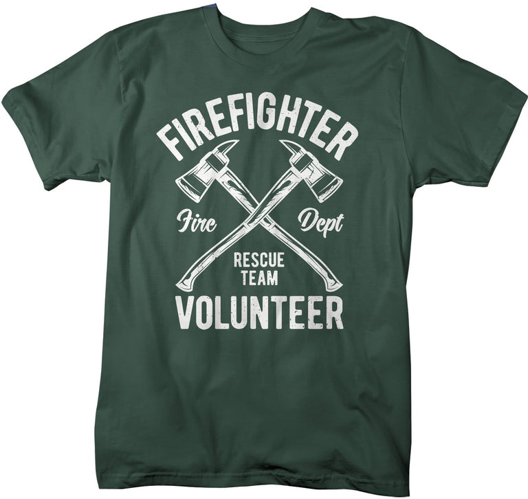 Men's Firefighter T Shirt Volunteer Firefighter Shirts Fire Rescue Shi ...