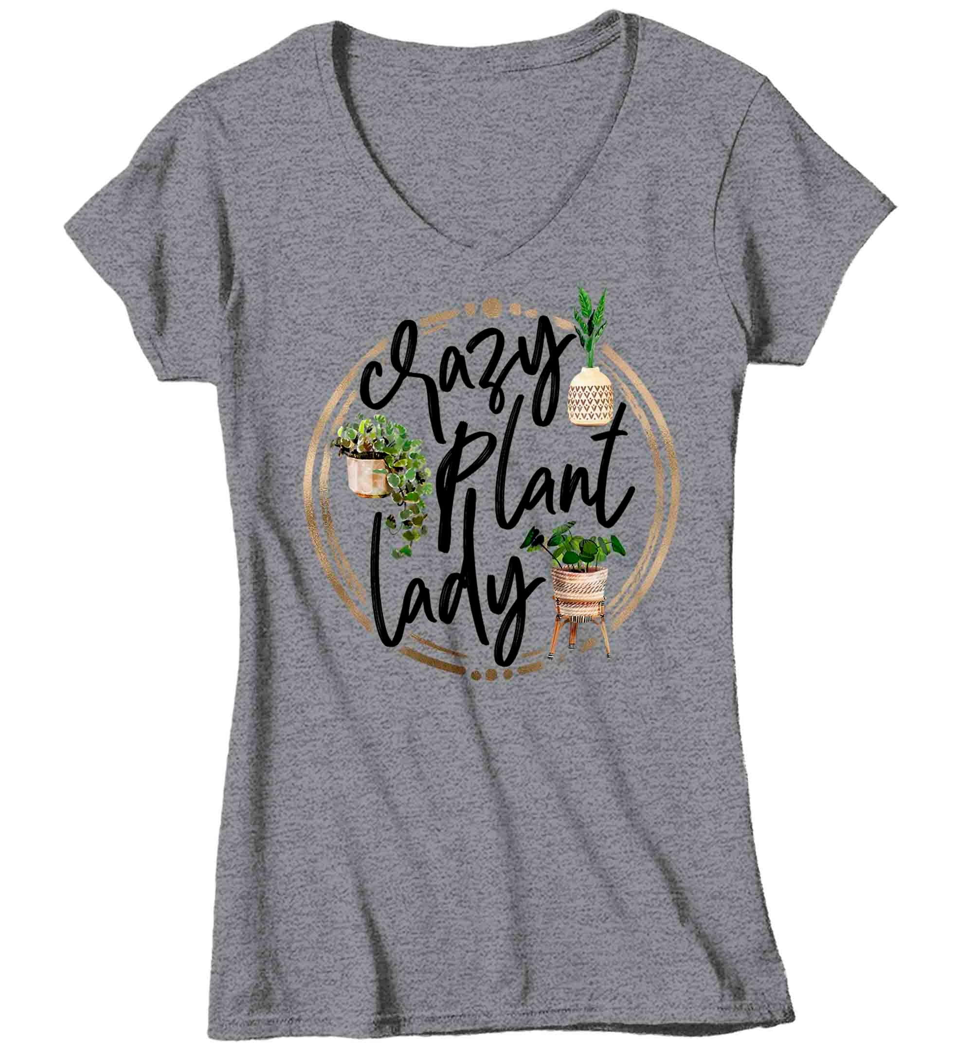 glæde mm etisk Women's V-Neck Funny Plant Shirt Crazy Plant Lady T Shirt Gift Idea Ga |  Shirts By Sarah