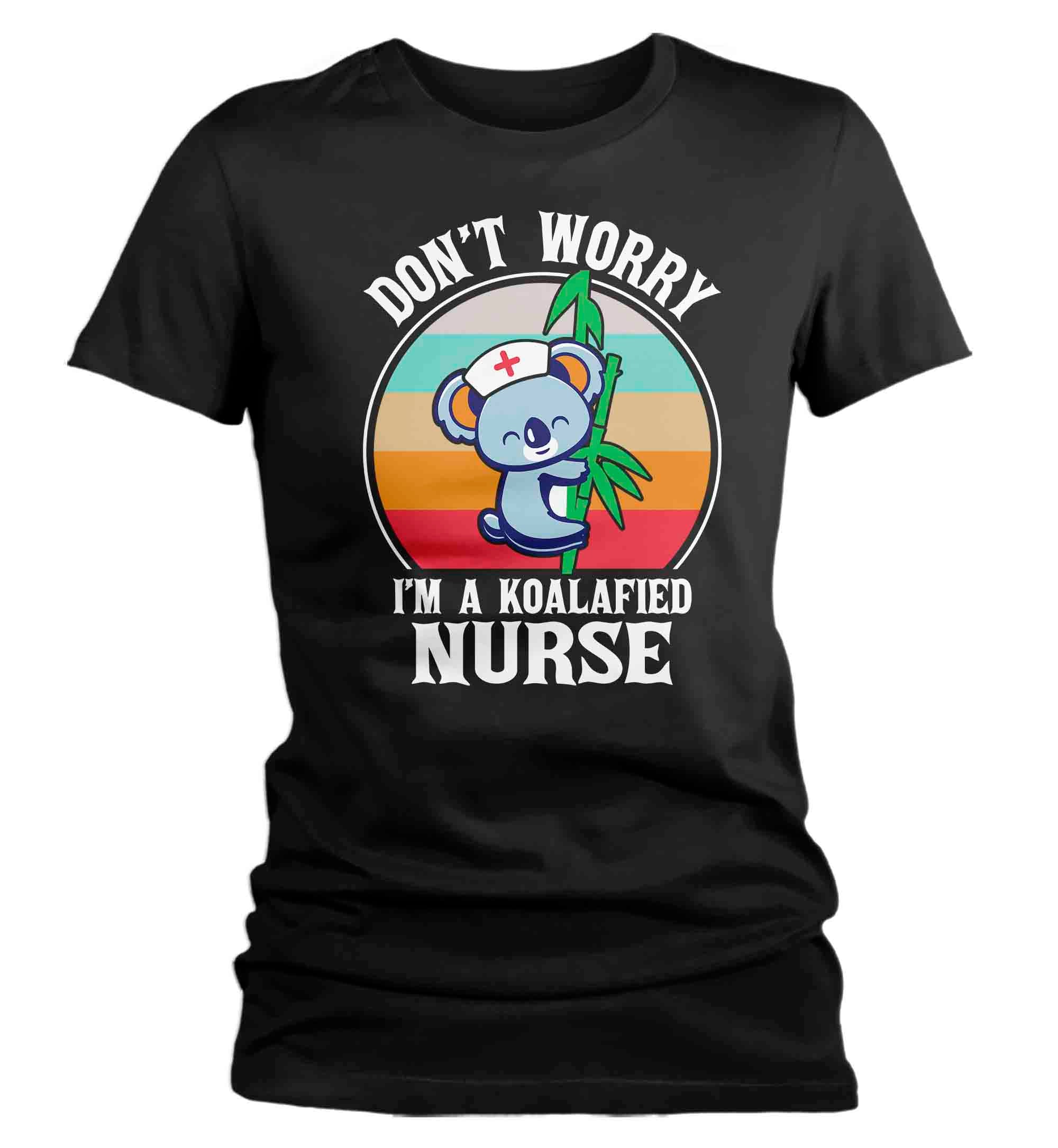 Women's Koalafied Nurse Shirt Caduceus T Shirt Cute Registered Licensed Practical LPN RN Gift Me