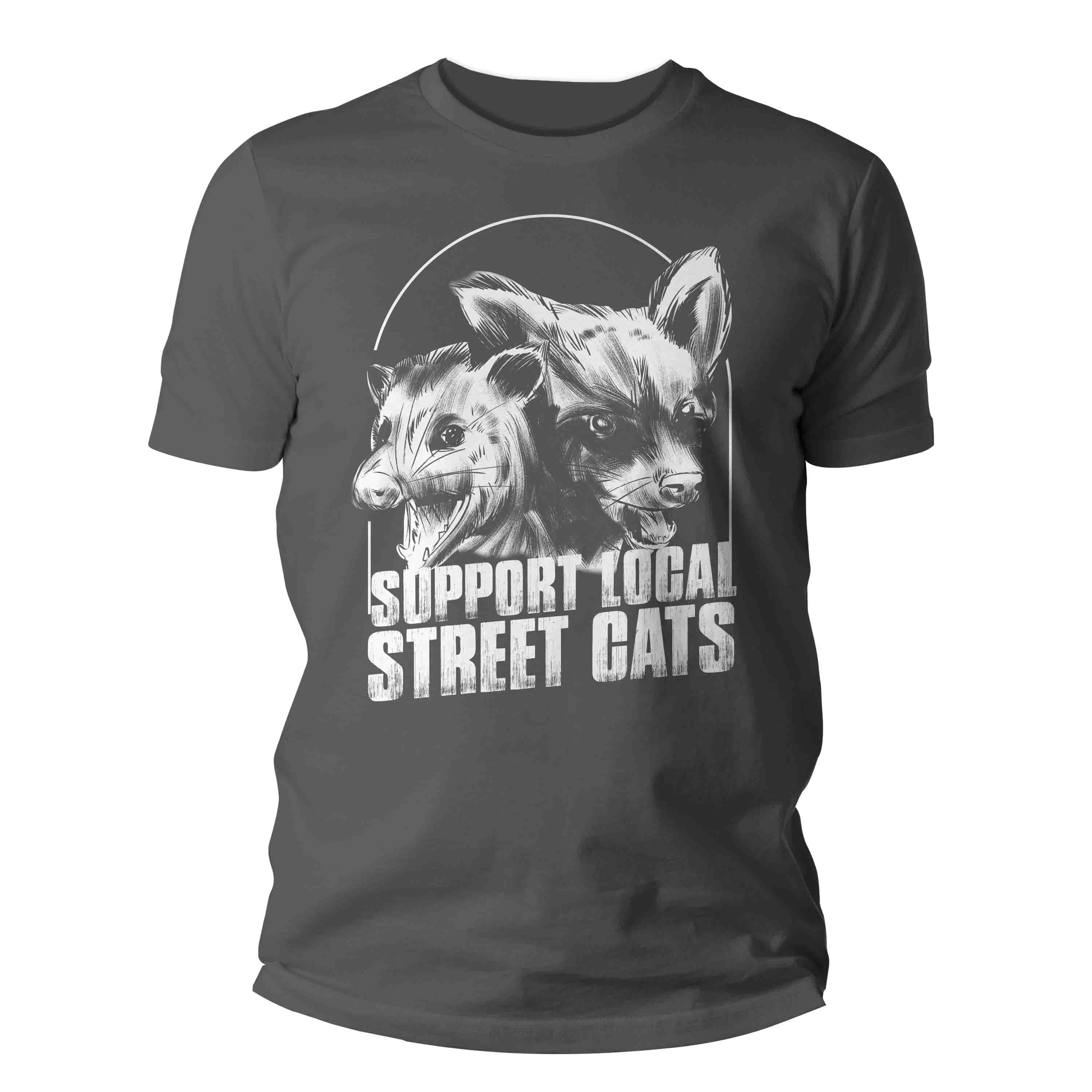 Men's Funny Opossum Shirt Support Local Street Cats T Shirt Marsupial Tee Racoon Posum Possum Gr