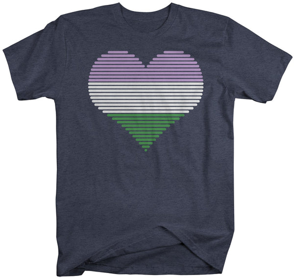 Men's LGBT T Shirt Genderqueer Pride Shirts Heart Genderqueer T Shirt Heart Shirts Genderqueer Pride T Shirts-Shirts By Sarah