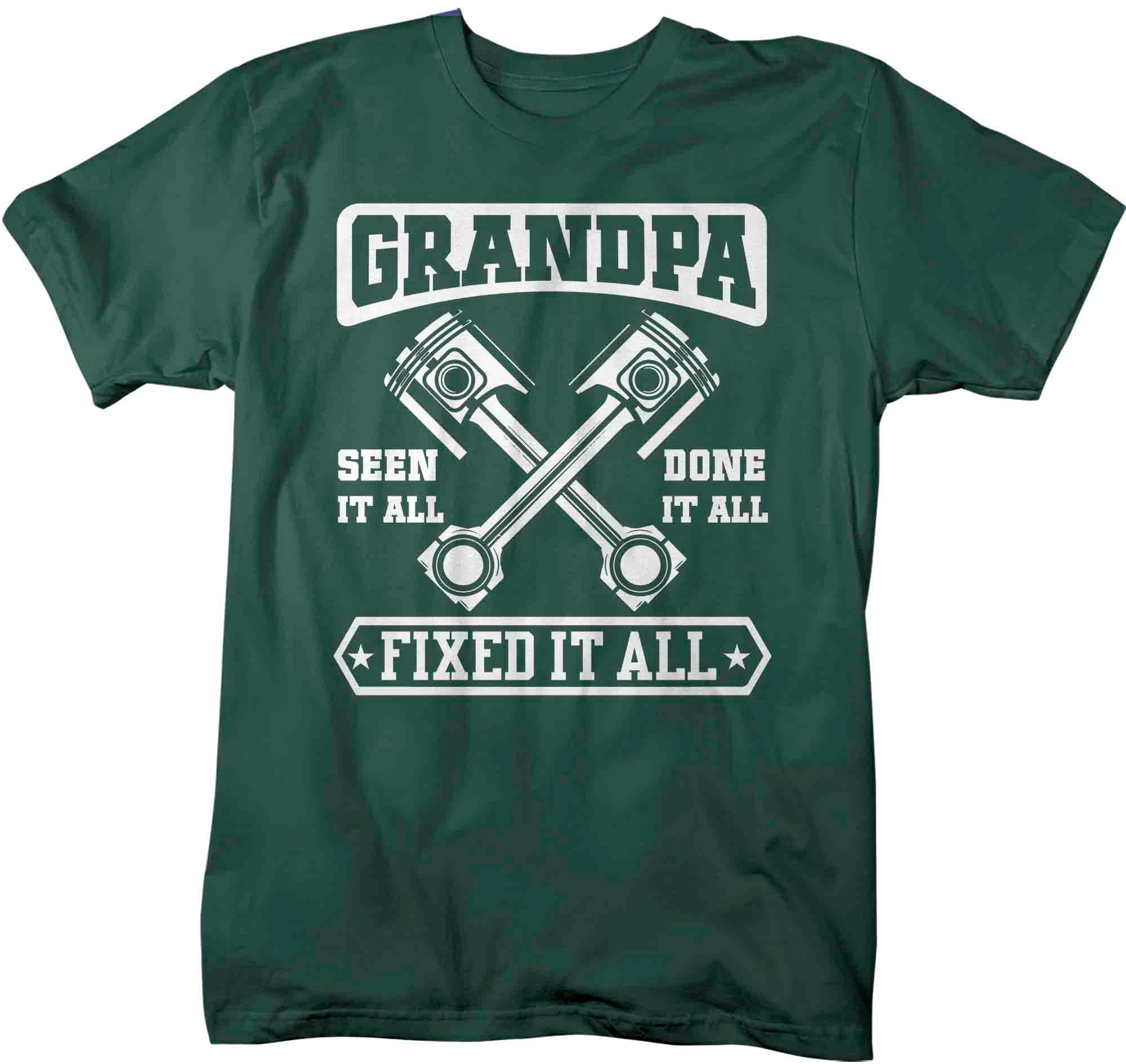 Men's Funny Grandpa Tee Father's Day Gift Seen It Done It Fixed It Shirt Funny Grandpa Gift 