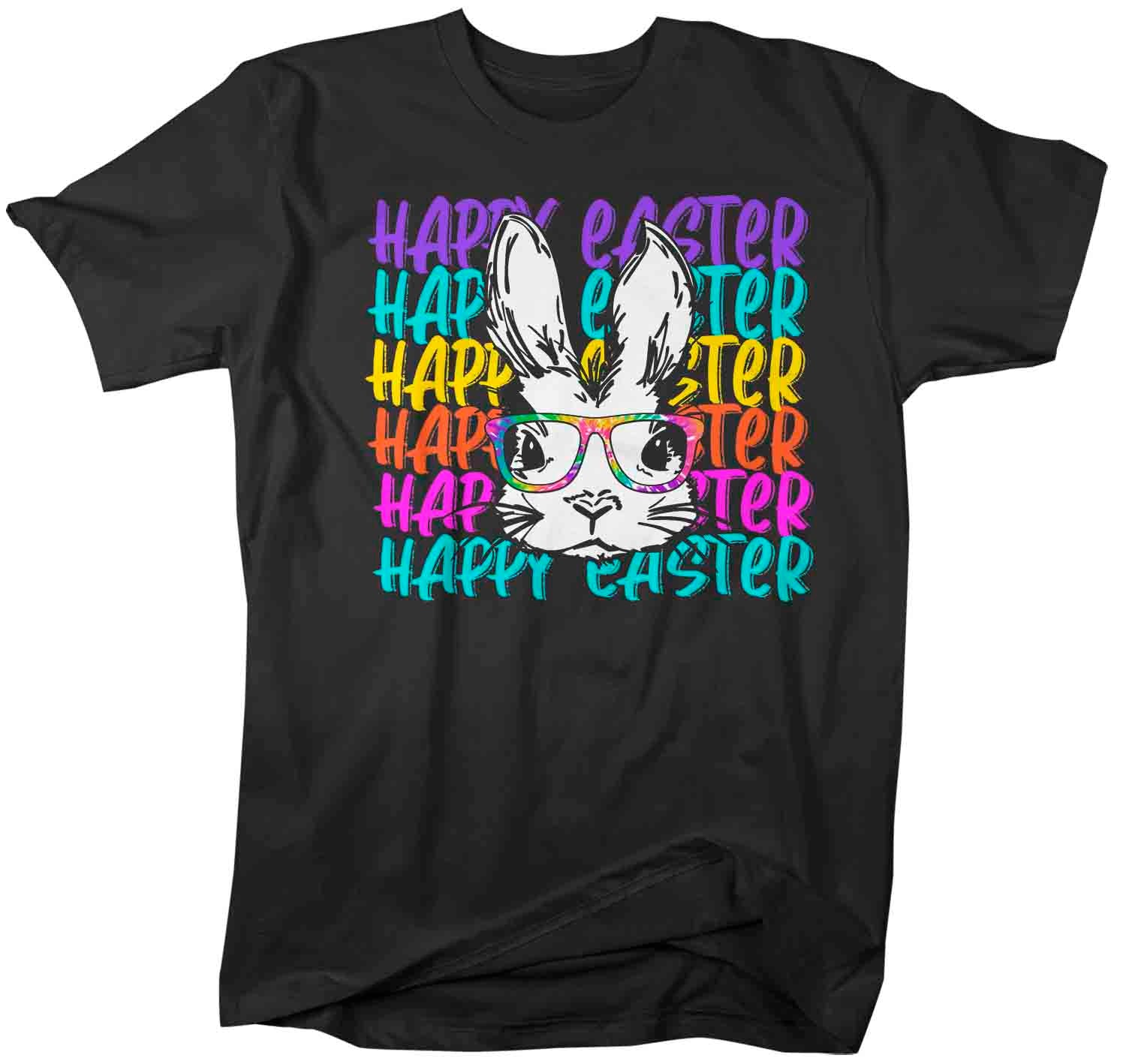 Men's Easter Shirt Happy Easter Bunny T Shirt Hipster Rabbit Glasses Cute Easter Tee Graphic Gif