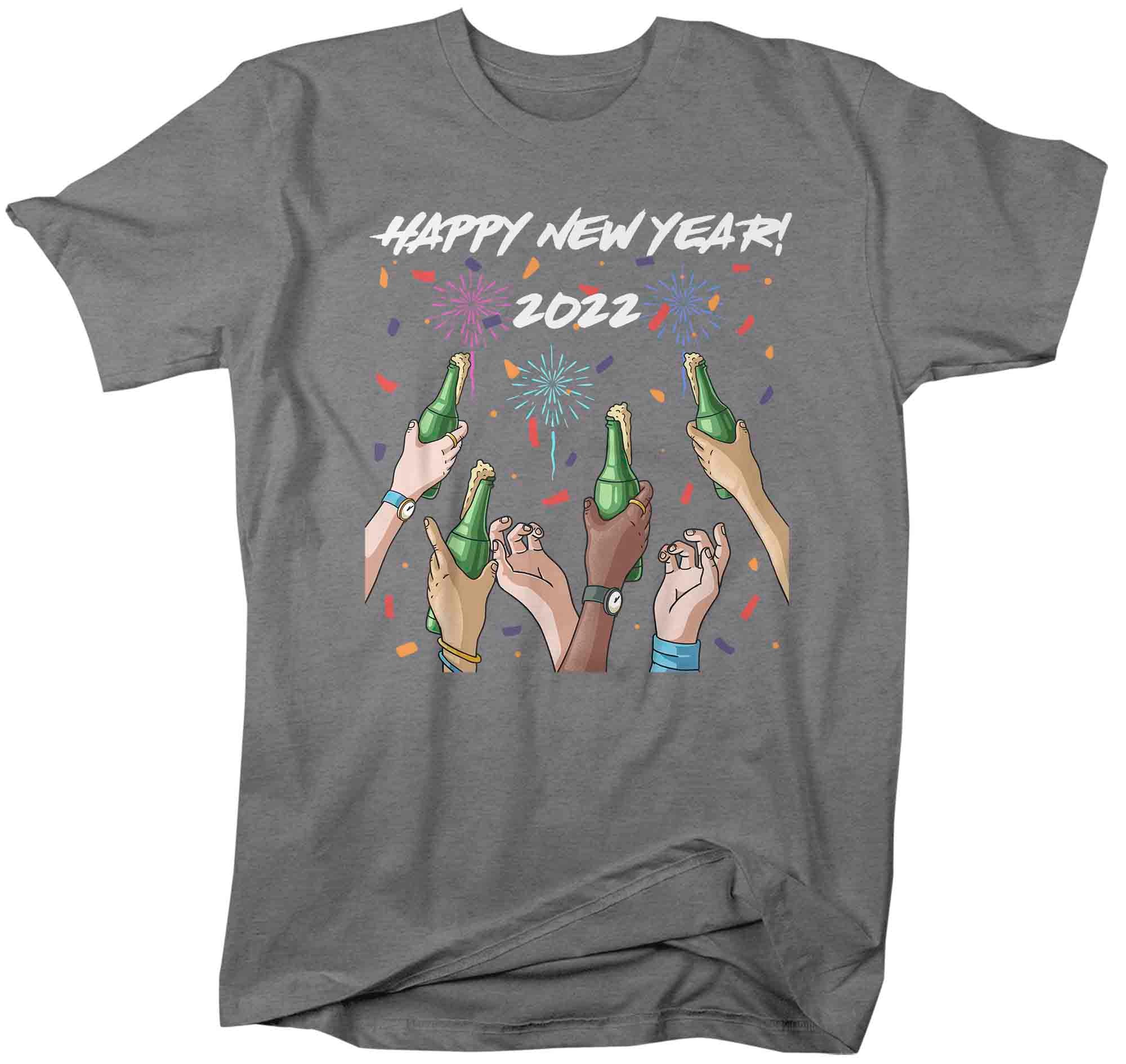 Men's New Years Tee 2022 New Year Shirt Cheers T Shirt Beer 