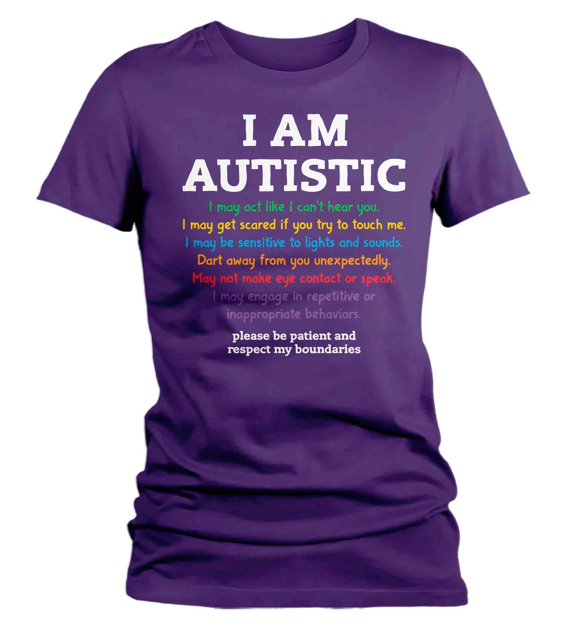 Women's Autism T Shirt I Am Autistic Shirt Awareness T-Shirt Spectrum Disorder TShirt Autistic A