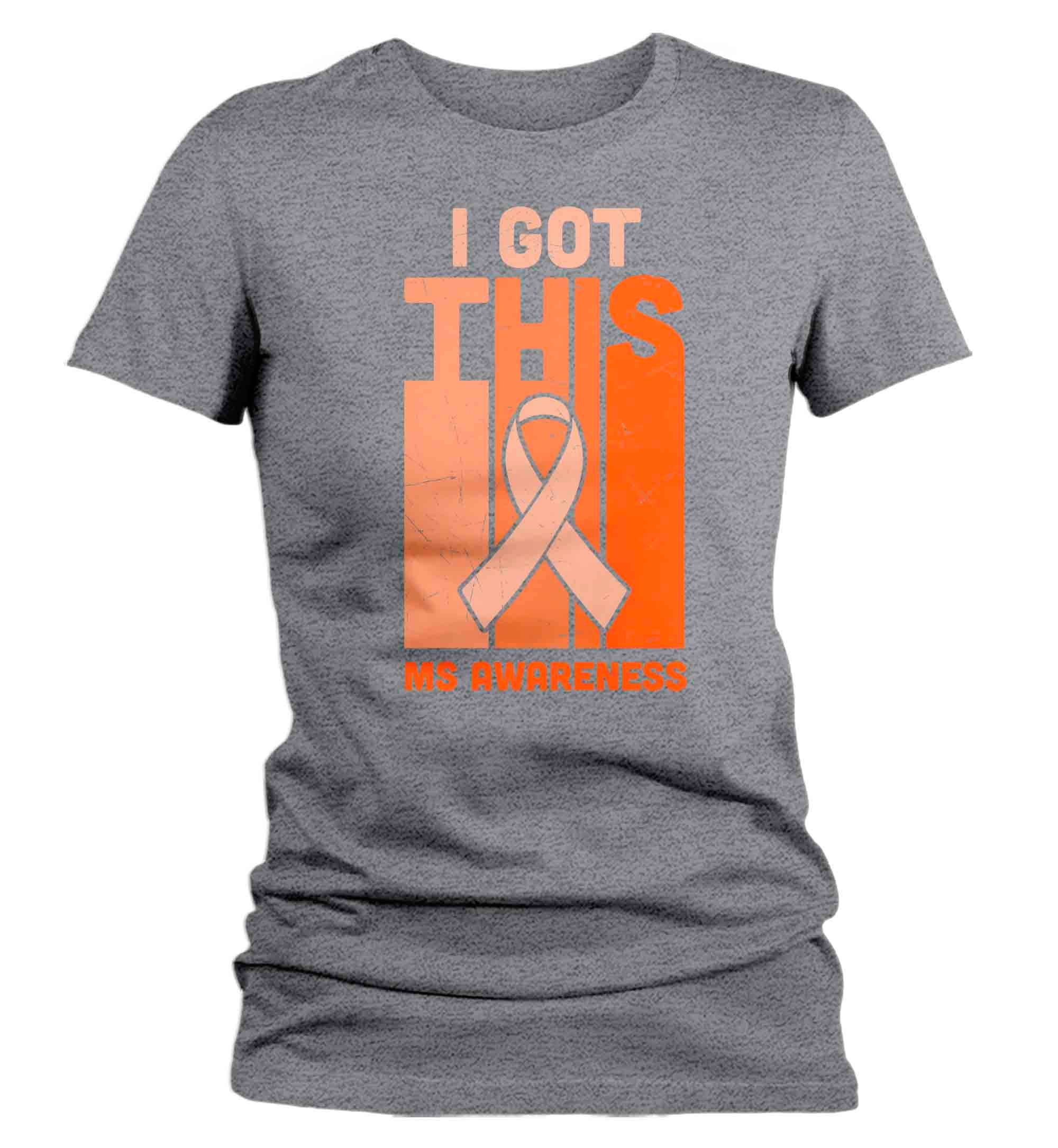 Women's Multiple Sclerosis Shirt I Got This Orange Ribbon MS Support T Shirt Orange Ribbon Gift 