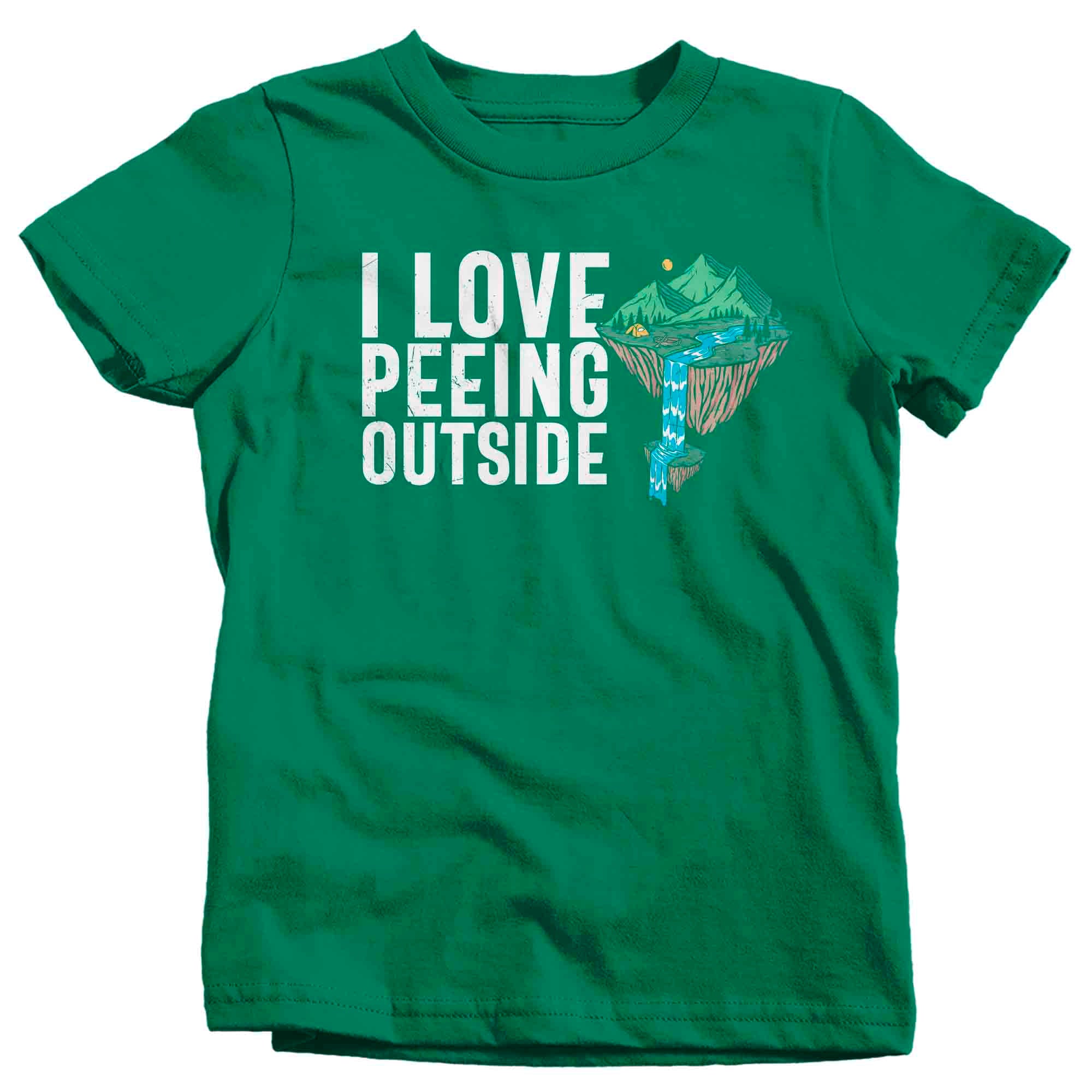 Kids Funny Camping Shirt I Love Peeing Outside T Shirt Camping T