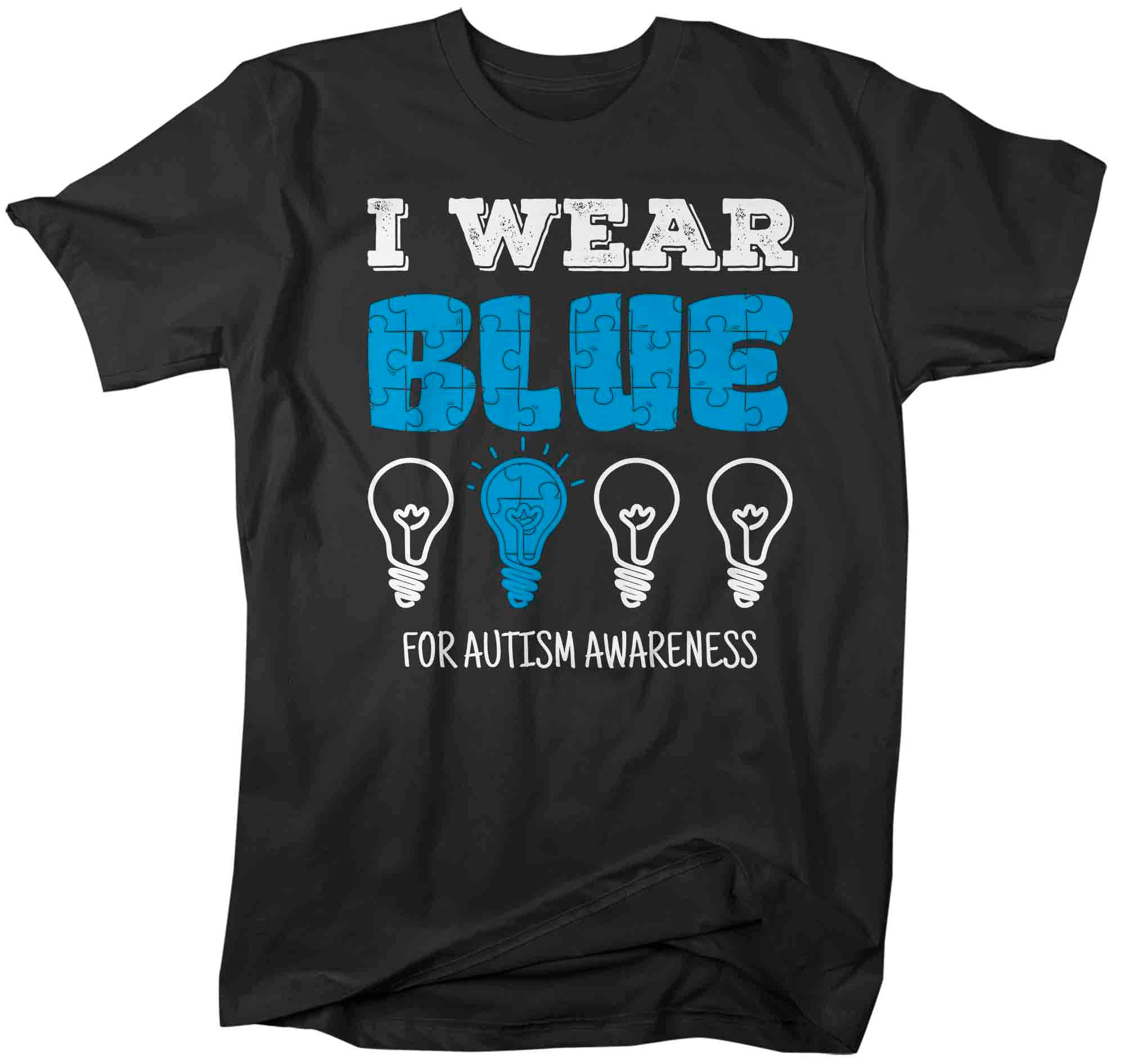 Men's Autism Awareness T Shirt I Wear Blue Shirt Lightbulb T-Shirt Spectrum Disorder TShirt Auti