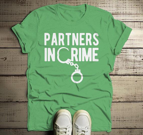 Men's Partners In Crime T Shirt Best Friends Shirt Matching 