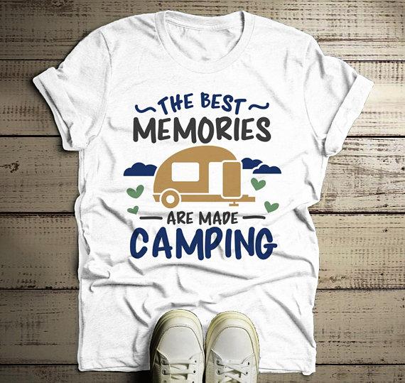 Men's Camping T Shirt Best Memories Made Shirts Camper Graph