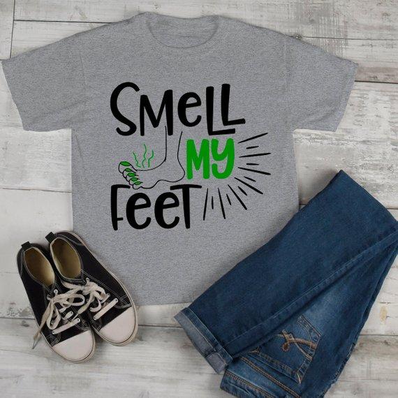 Kids Funny Halloween T Shirt Smell My Feet Graphic Tee Cool Matc