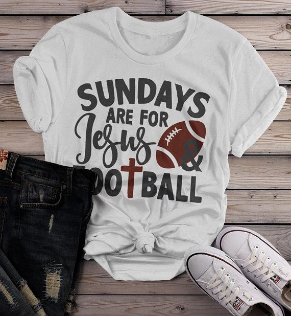 Women's Football T Shirt Sundays Are For Tshirt Football Jesus Shirts Vintage Graphic Tee