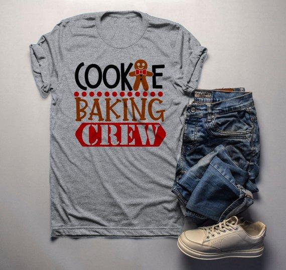 Men's Christmas T Shirt Cookie Baking Crew Matching Xmas Shi