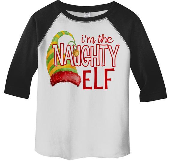 Kids Funny Elf T Shirt Naughty Matching Christmas Shirts Graphic