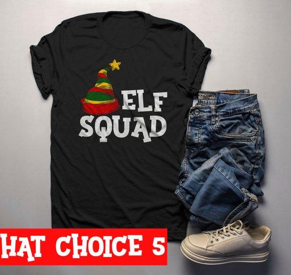 Men's Elf Shirt Elf Outfit Christmas Shirt Elf Hat Tee Elf S