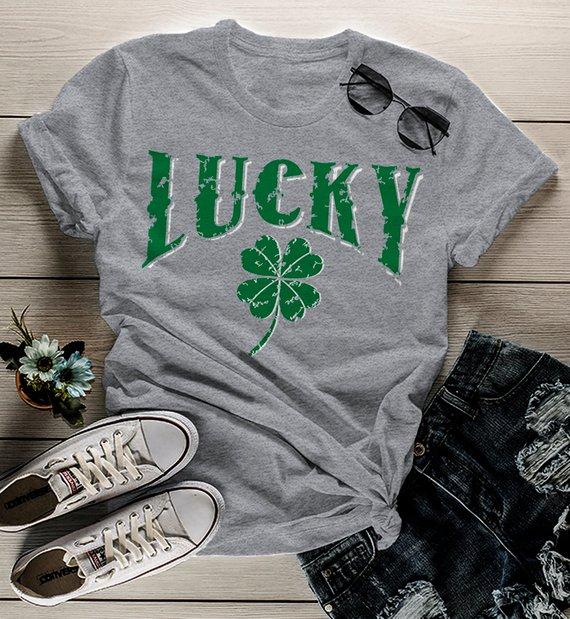 Women's Lucky T Shirt St. Patrick's Day Grunge Shirt St 