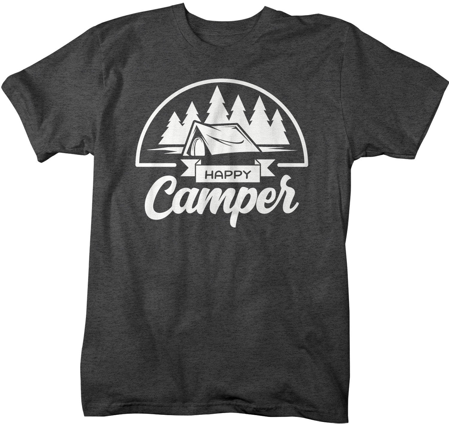 Men's Happy Camper T Shirt Tent Shirts Camping Tee Nature Tshirt Wanderlust Clothing