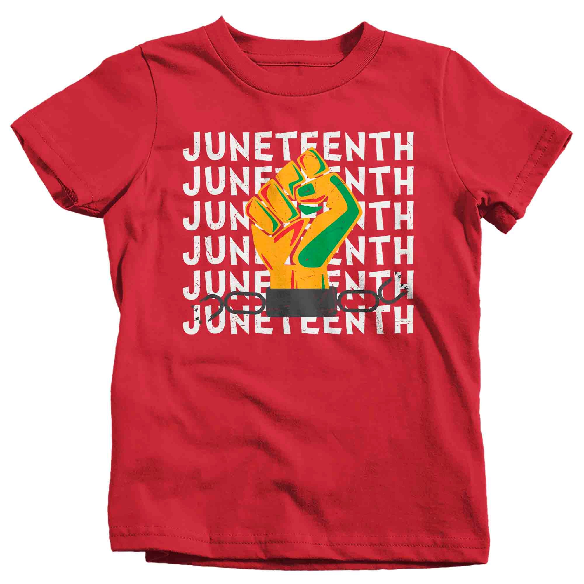 Kids Juneteenth Shirt Fist T Shirt Black History Tee African Chains American Slavery 1865 Emancipati