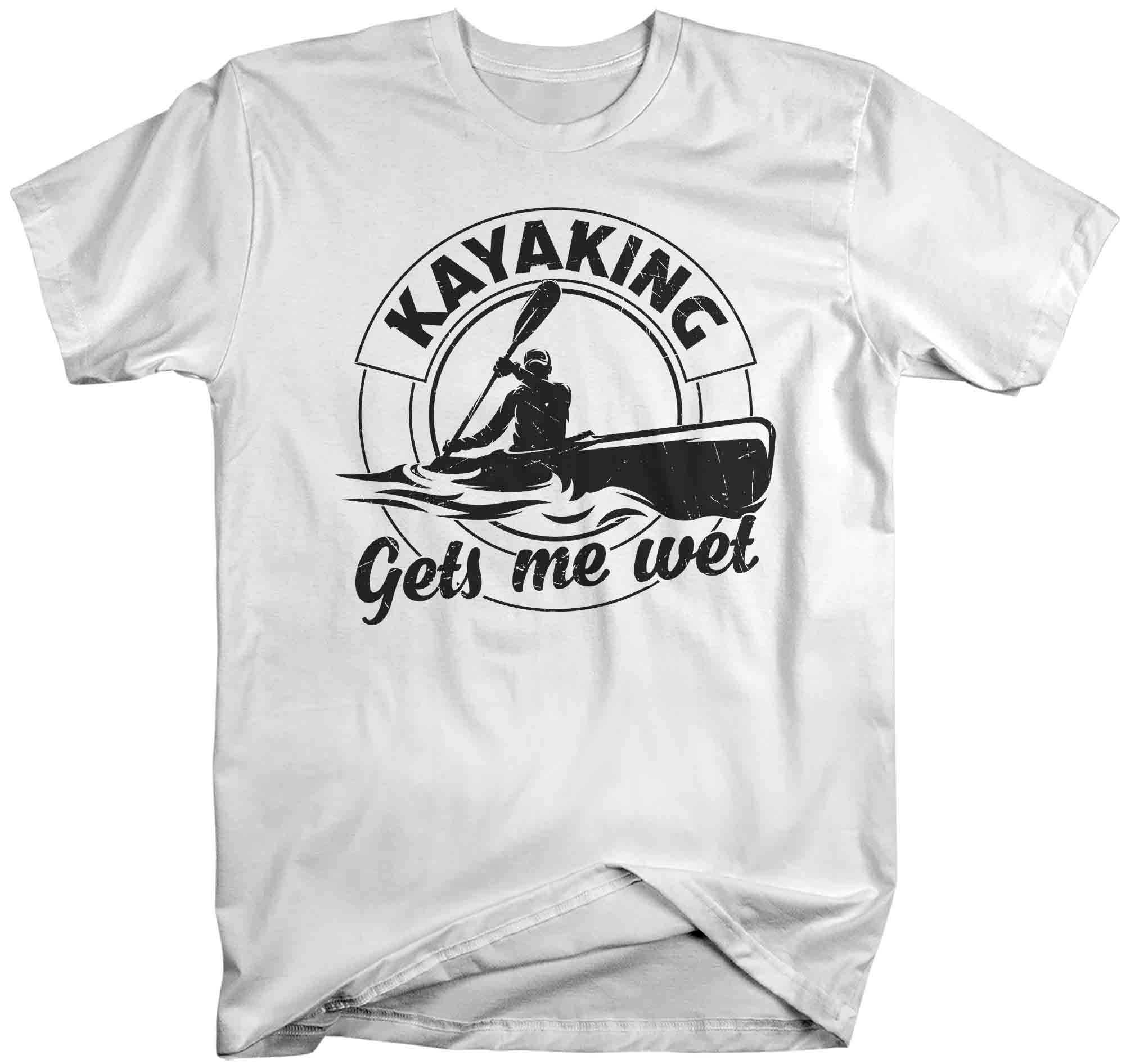 Men's Funny Kayaking Shirt Kayak Gets Me Wet T Shirt Kayaker Humor Joke Dirty Offensive Gift Pad