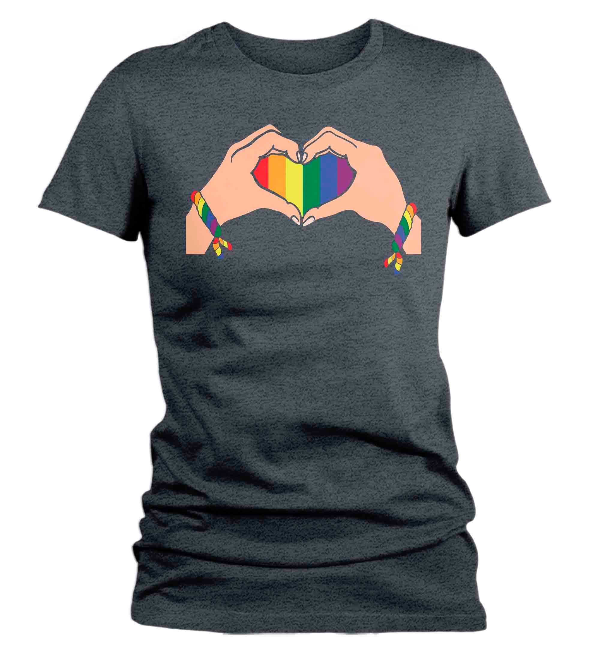 Women's Ally LGBT T Shirt LGBT Support Shirt Friends Heart Hands Best Friends Shirts Inspiration