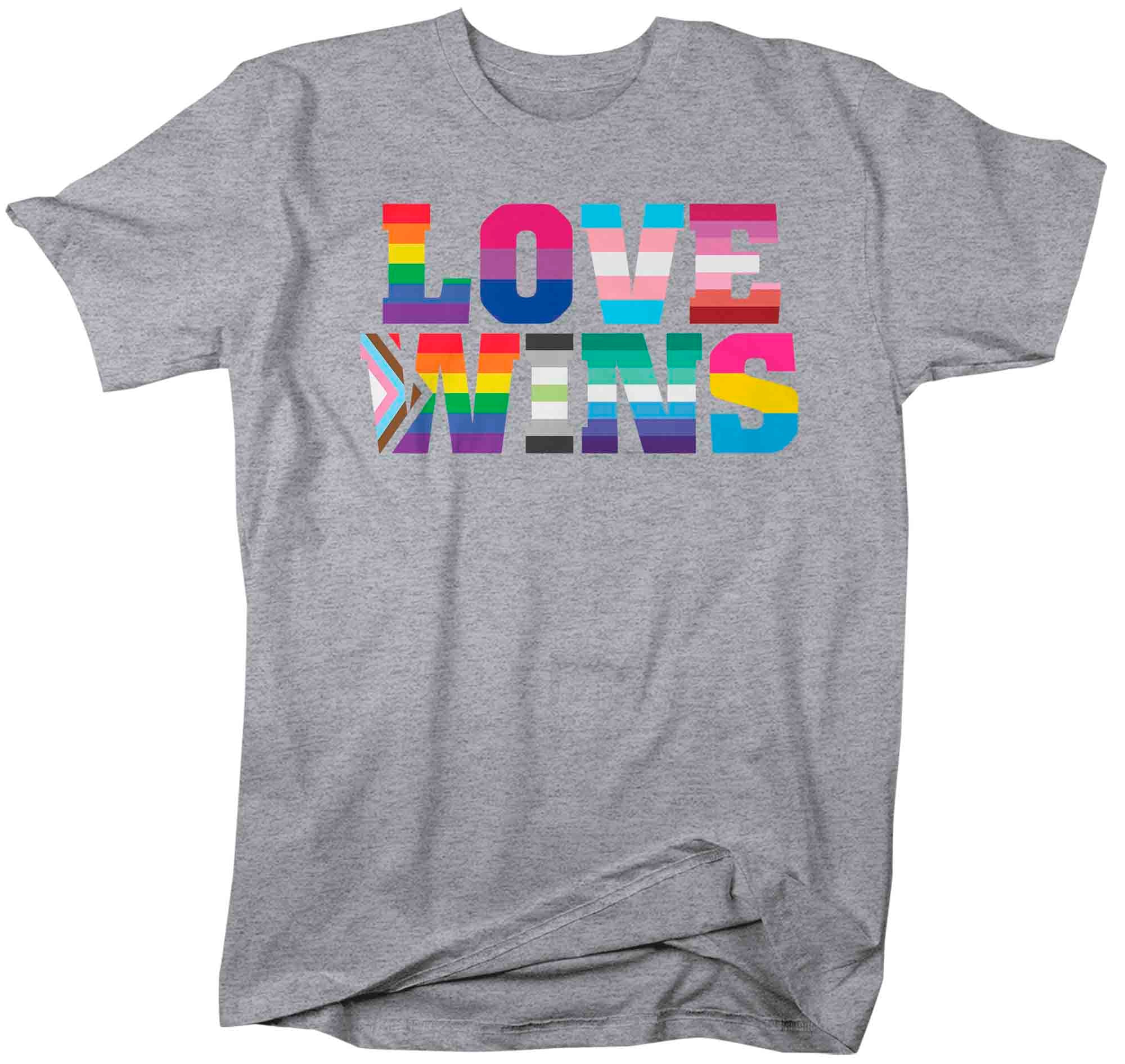 Men's Love Wins Shirt LGBTQ Support Ally Shirt Flag Rainbow Shirts Equality LGBT TShirts Gay Tra