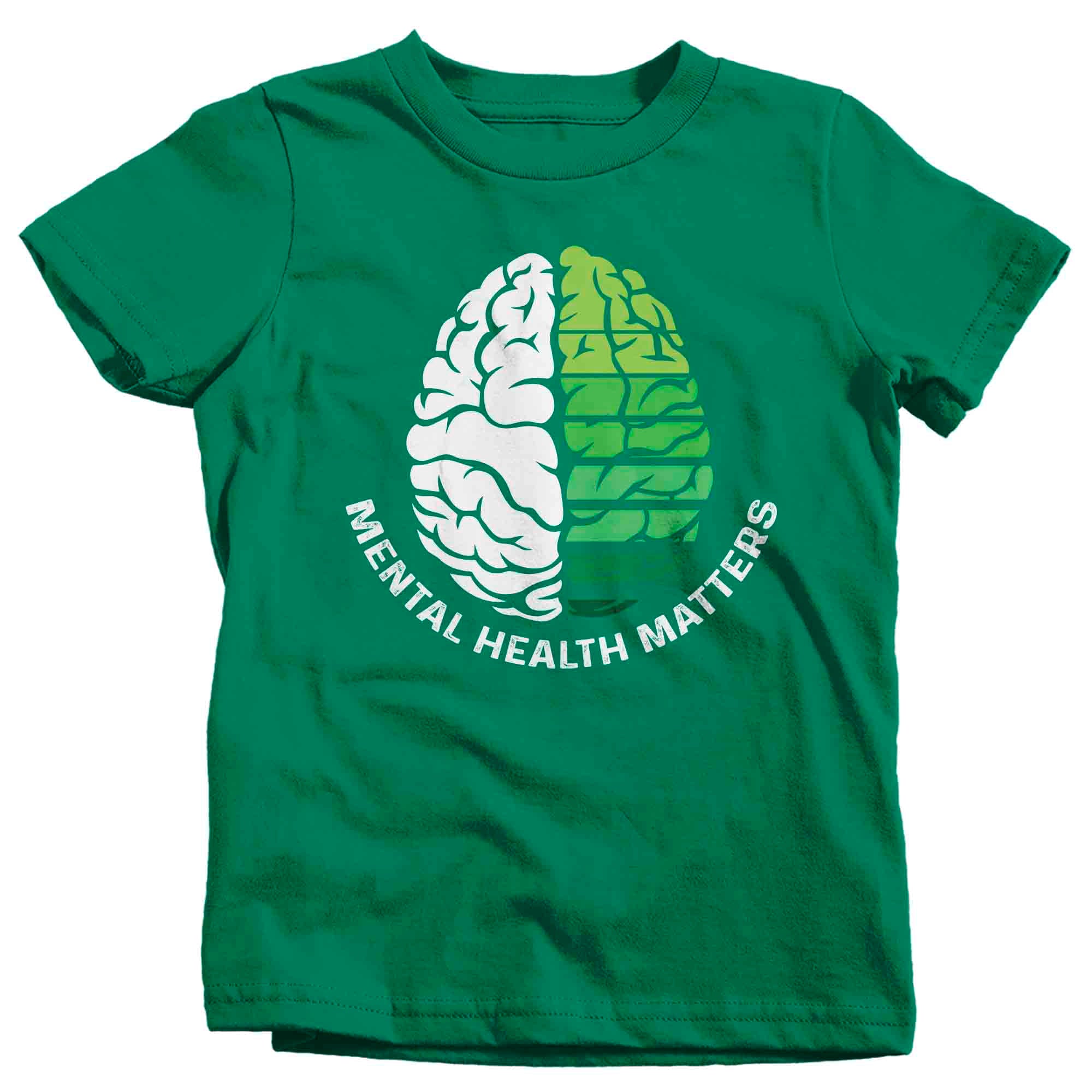 Kids Mental Health Matters T Shirt Green Shirt Brain Disorder Awareness ADHD Tee Support TShirt Brai