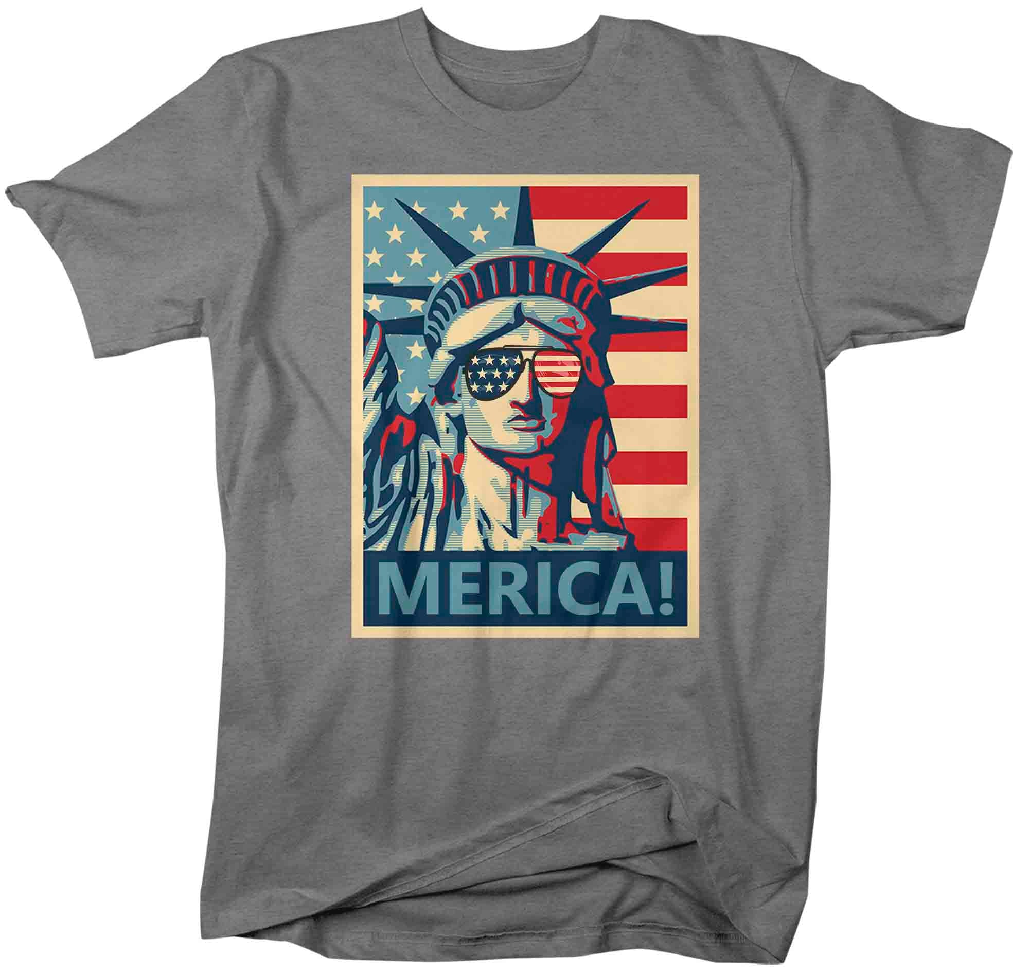 Men's Merica T Shirt Patriotic Shirts Statue Of Liberty Memorial Day TShirt America Vintage Post