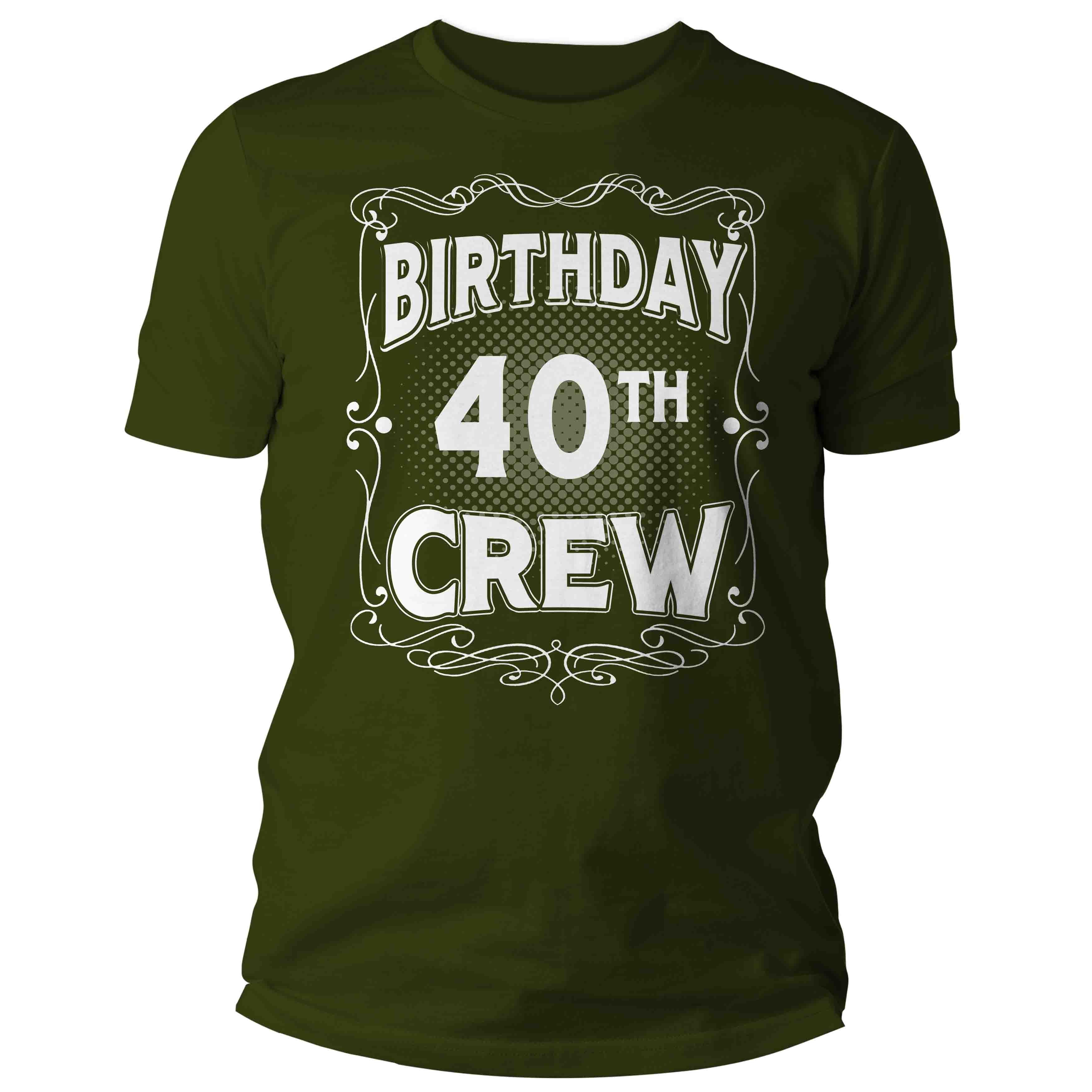 Men's Funny 40th Birthday Crew T-Shirt Party Forty Years Matching Shirt Gift Idea Vintage Tee 40