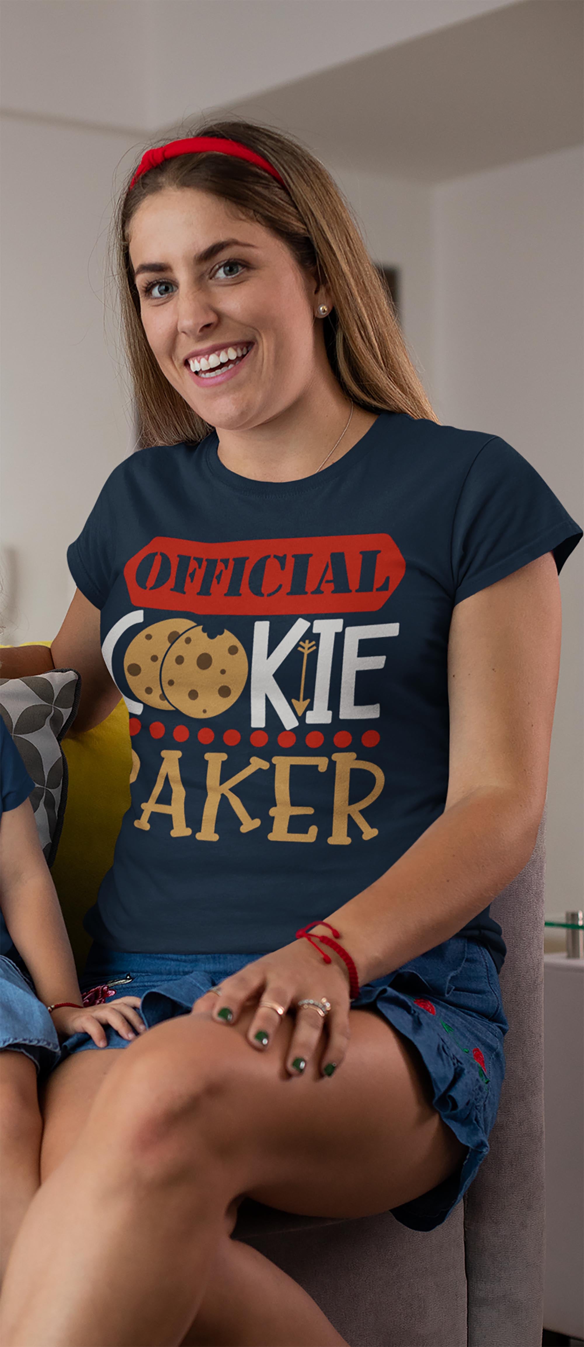 Women's Christmas T Shirt Christmas Official Cookie Baker Ma