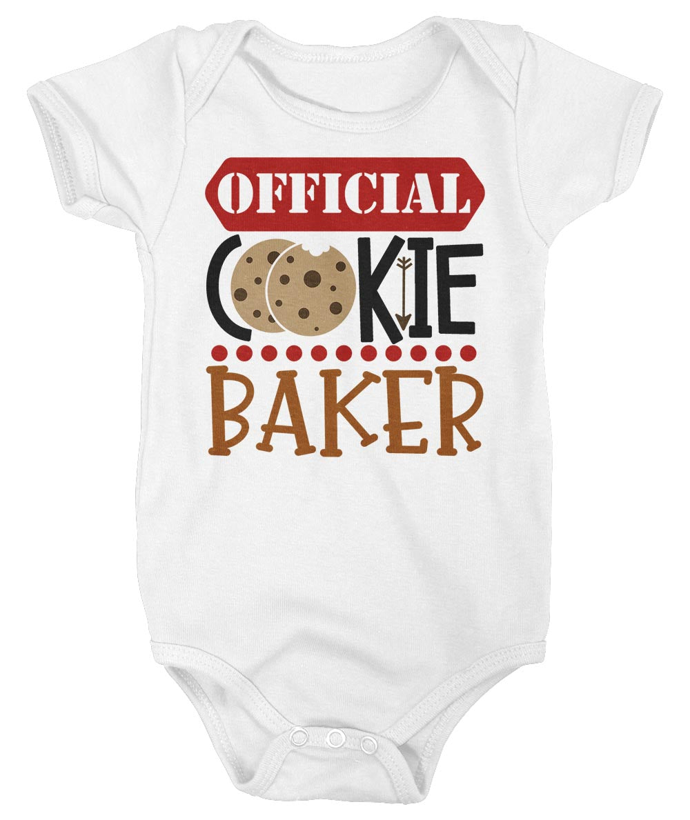 Baby Christmas Bodysuit Christmas Official Cookie Baker Matching Xmas Snap Suit Cute Graphic Tee Bak