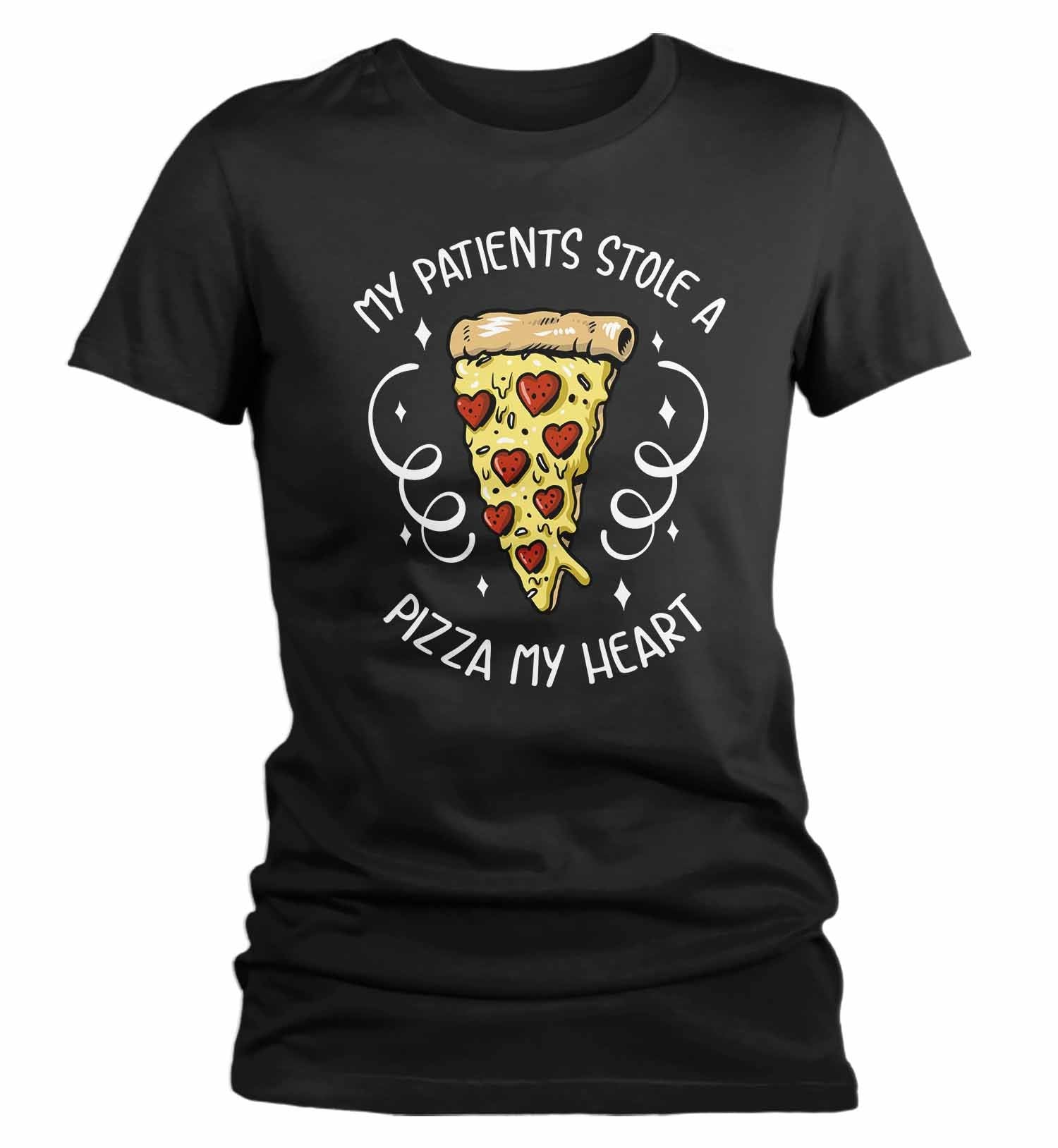 Women's Nurse T Shirt Valentine's Day Nurse Shirts Patients Stole Pizza My Heart Valentines 