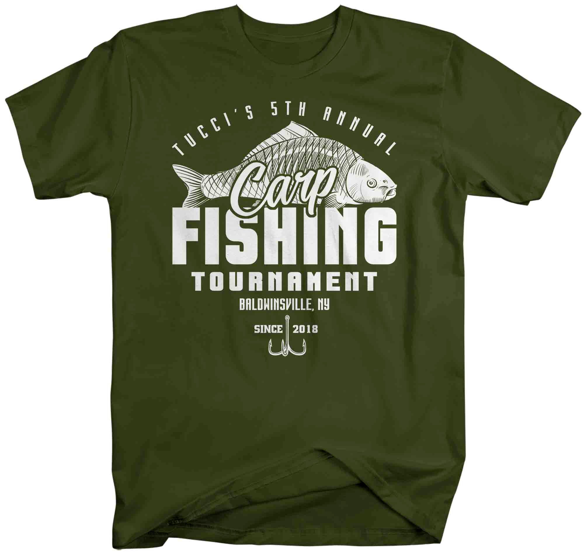 Men's Fishing T-Shirt Fisherman Carp Fishing Tee Shirt Custom Personalized Tournament Fish Trip 