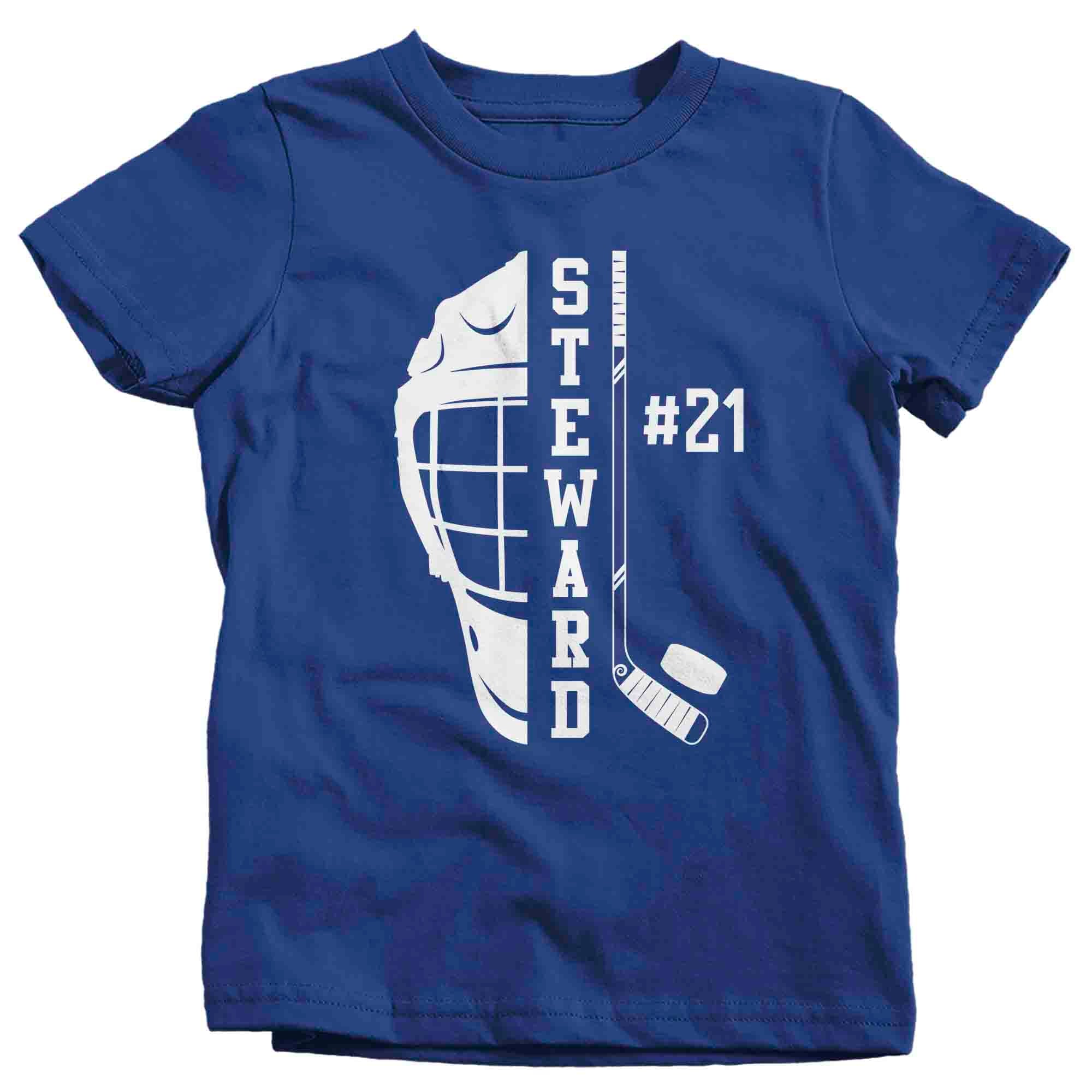 Kids Personalized Hockey Shirt Custom Player Helmet Frame Team T Shirt Personalized Hockey TShirt Cu