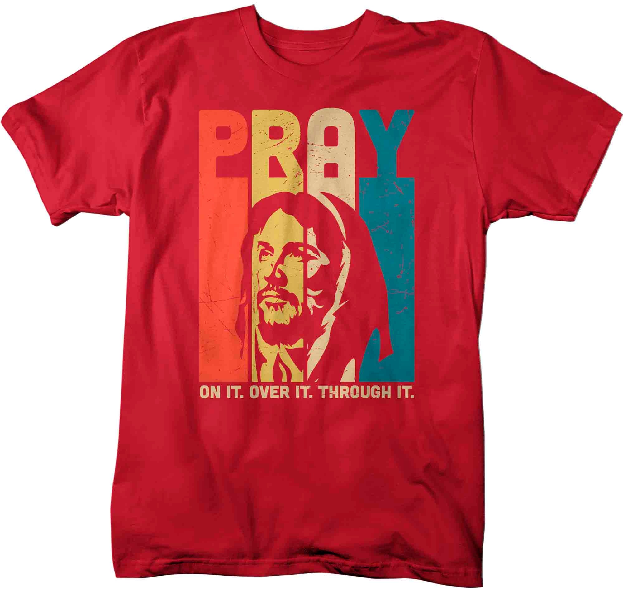 Men's Jesus T Shirt Pray On It Shirt Christian TShirt God Gift Easter Funny Religious Prayer Chr