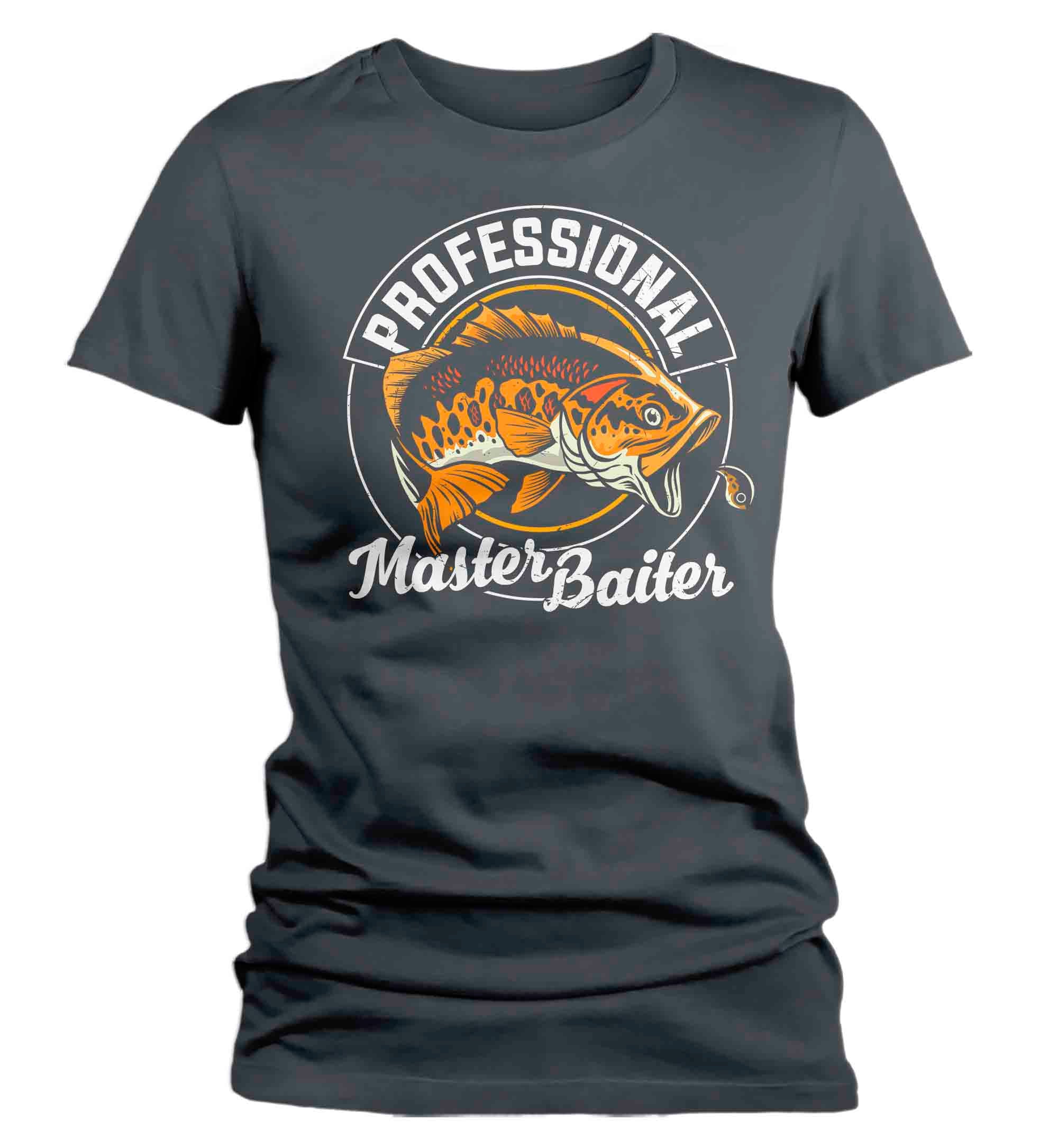 Women's Funny Fishing T-Shirt Professional Master Baiter Vintage Shirt Fisherman Gift Humor Bass