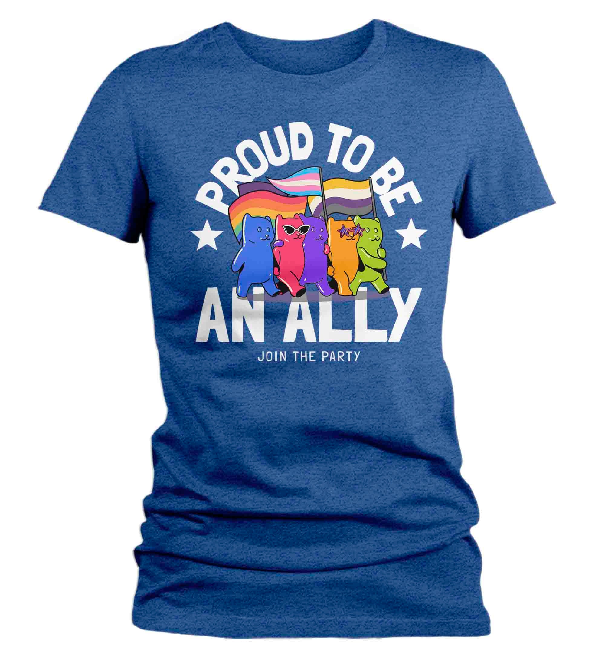 Women's Pride Ally Shirt LGBTQ T Shirt Support Proud Friend Cute Bears Join Party Shirts Inspira