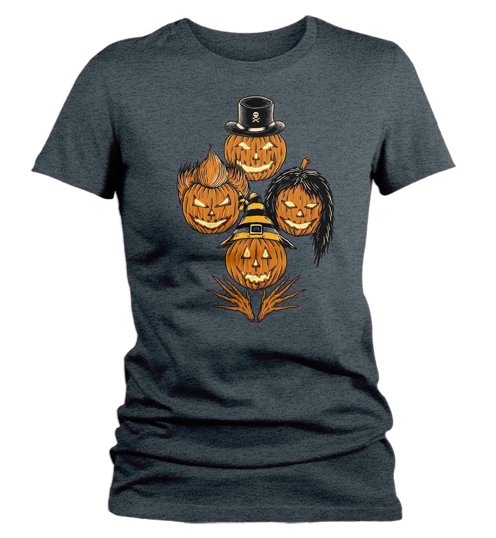 Women's Halloween T Shirt Pumpkin TShirts Rhapsody Parody Jack O Lantern Tee Spooky Pumpkins Cut