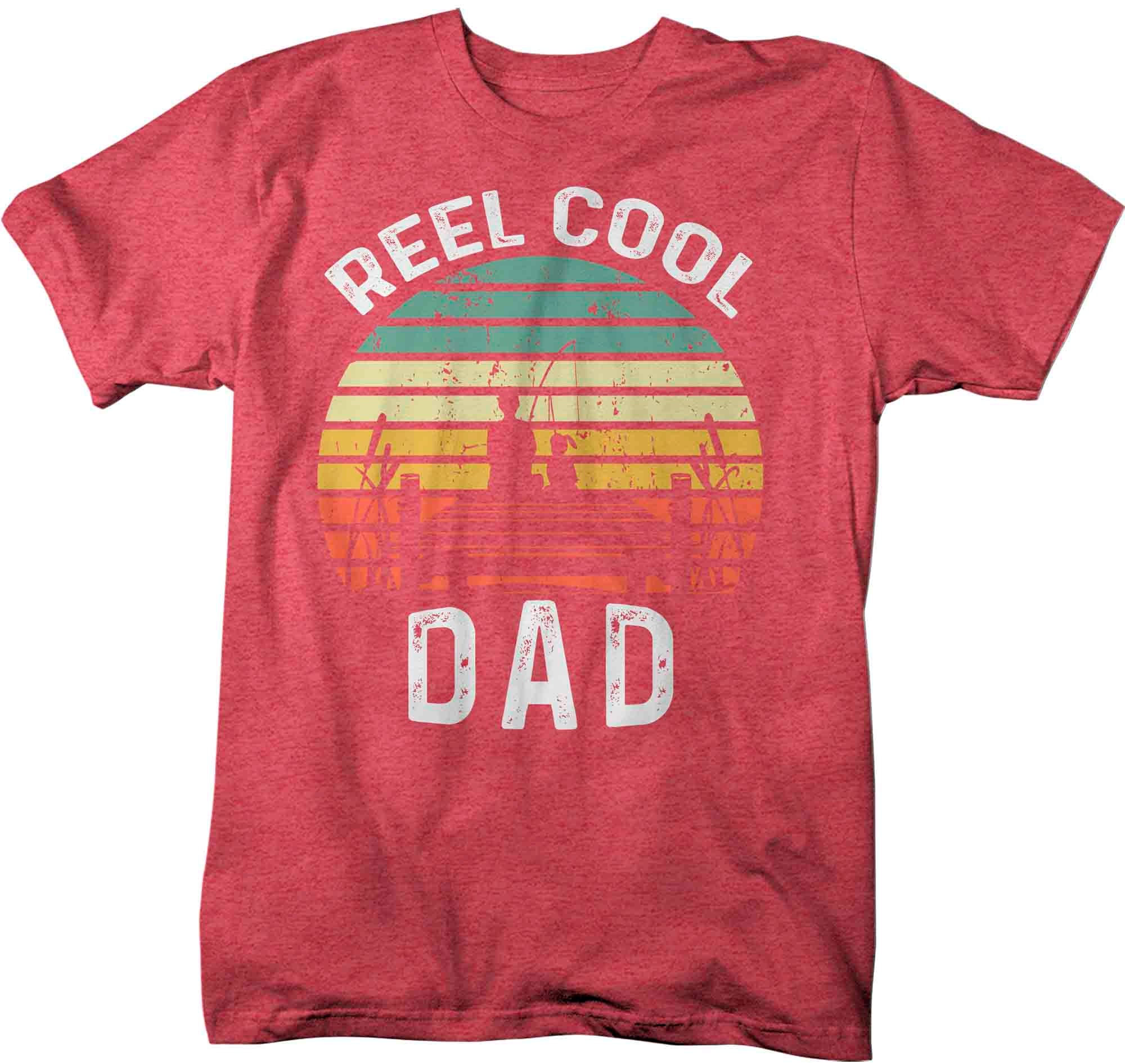 Men's Dad Fishing Shirt Reel Cool Dad T Shirt Vintage Fish TShirt Dock Lake Angler Father's 