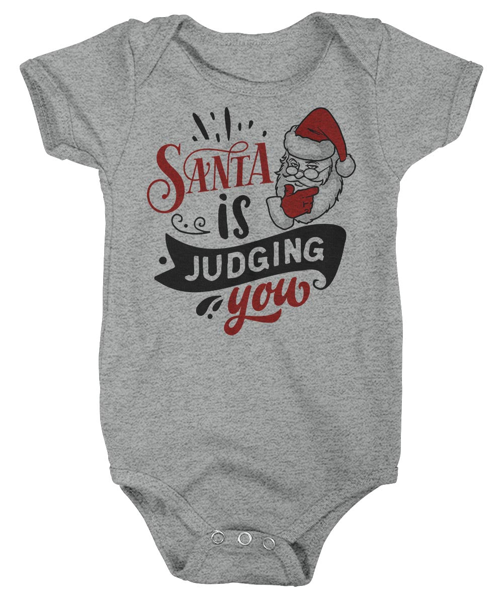 Baby Funny Christmas Bodysuit Santa Creeper Santa Judging You Xm