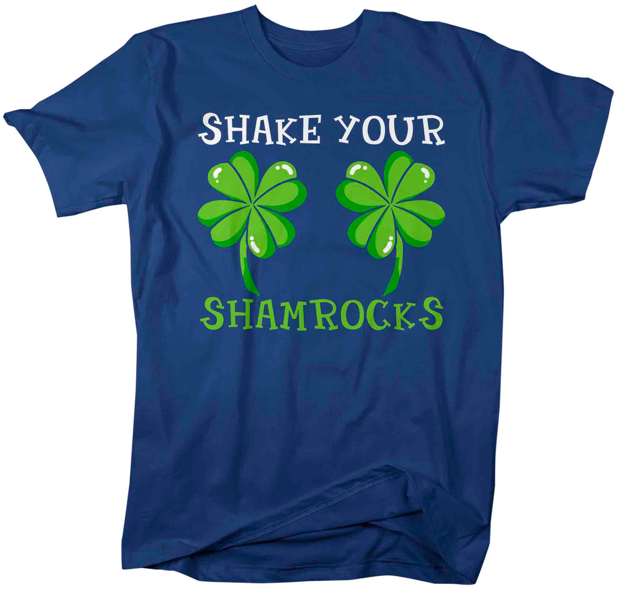 Men's Funny St. Patrick's Day Shirt Shake Your Shamrocks T Shirt Clover Lucky 4 Leaf Gift Sa