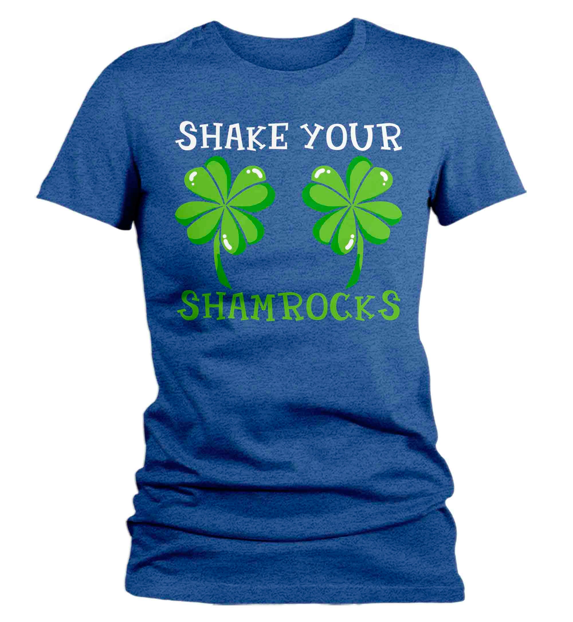 Women's Funny St. Patrick's Day Shirt Shake Your Shamrocks T Shirt Clover Lucky 4 Leaf Gift 