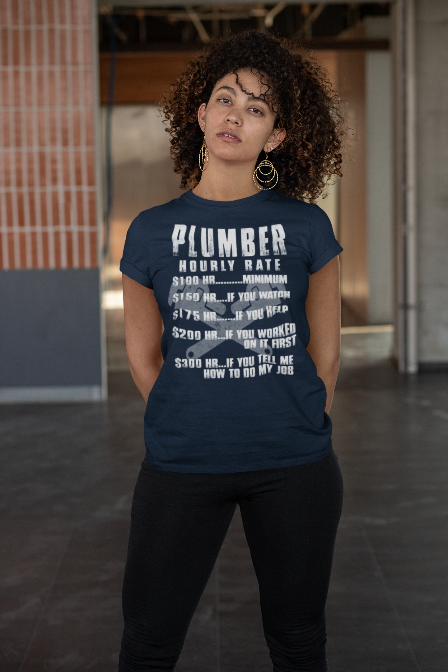 Women's Funny Plumber Shirt Hourly Rate T shirt Plumber Gift Idea Plumbing Humor Joke Tee TShirt