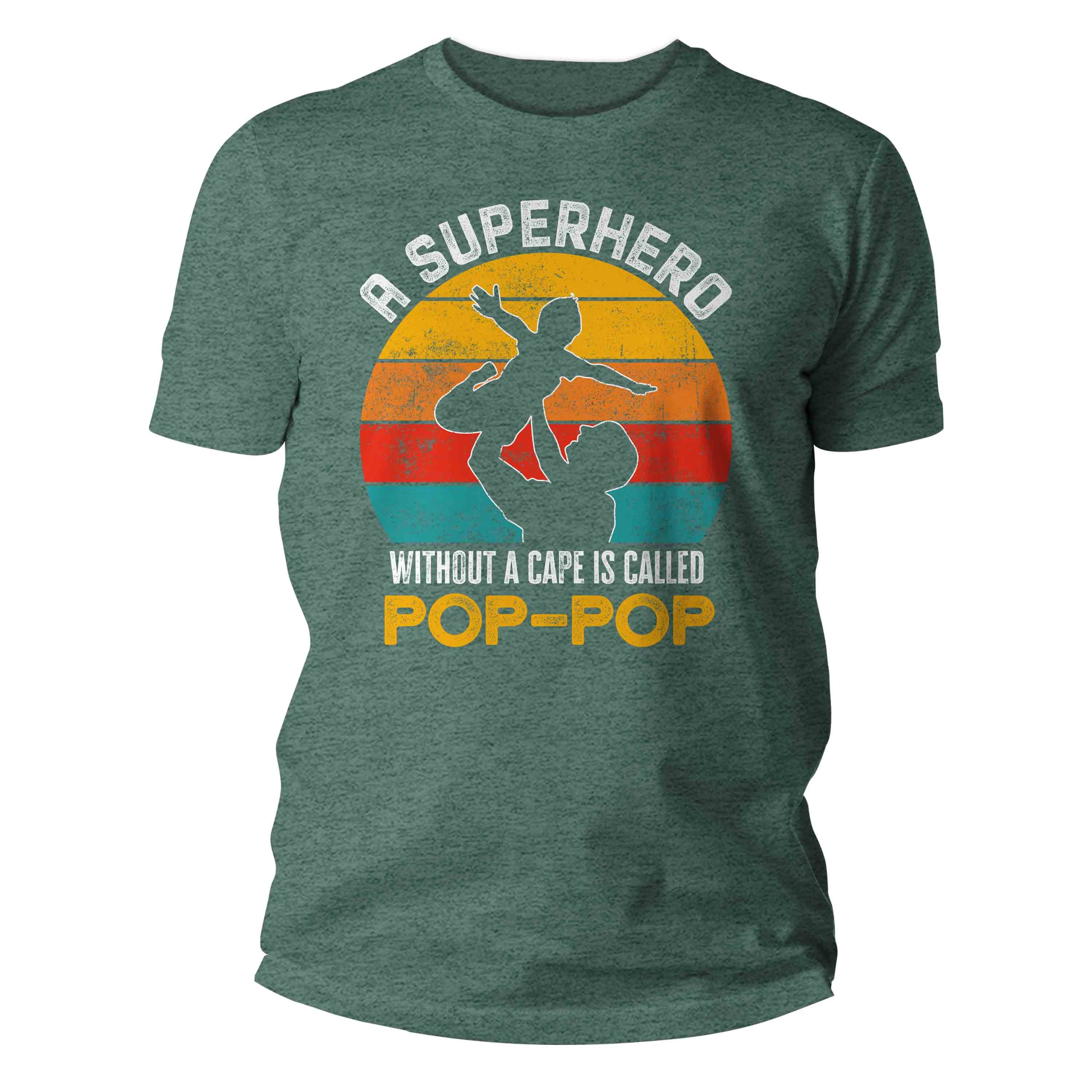 Men's Pop-Pop Shirt Hero Poppop T Shirt Superhero Super Name For Without Cape TShirt Father'