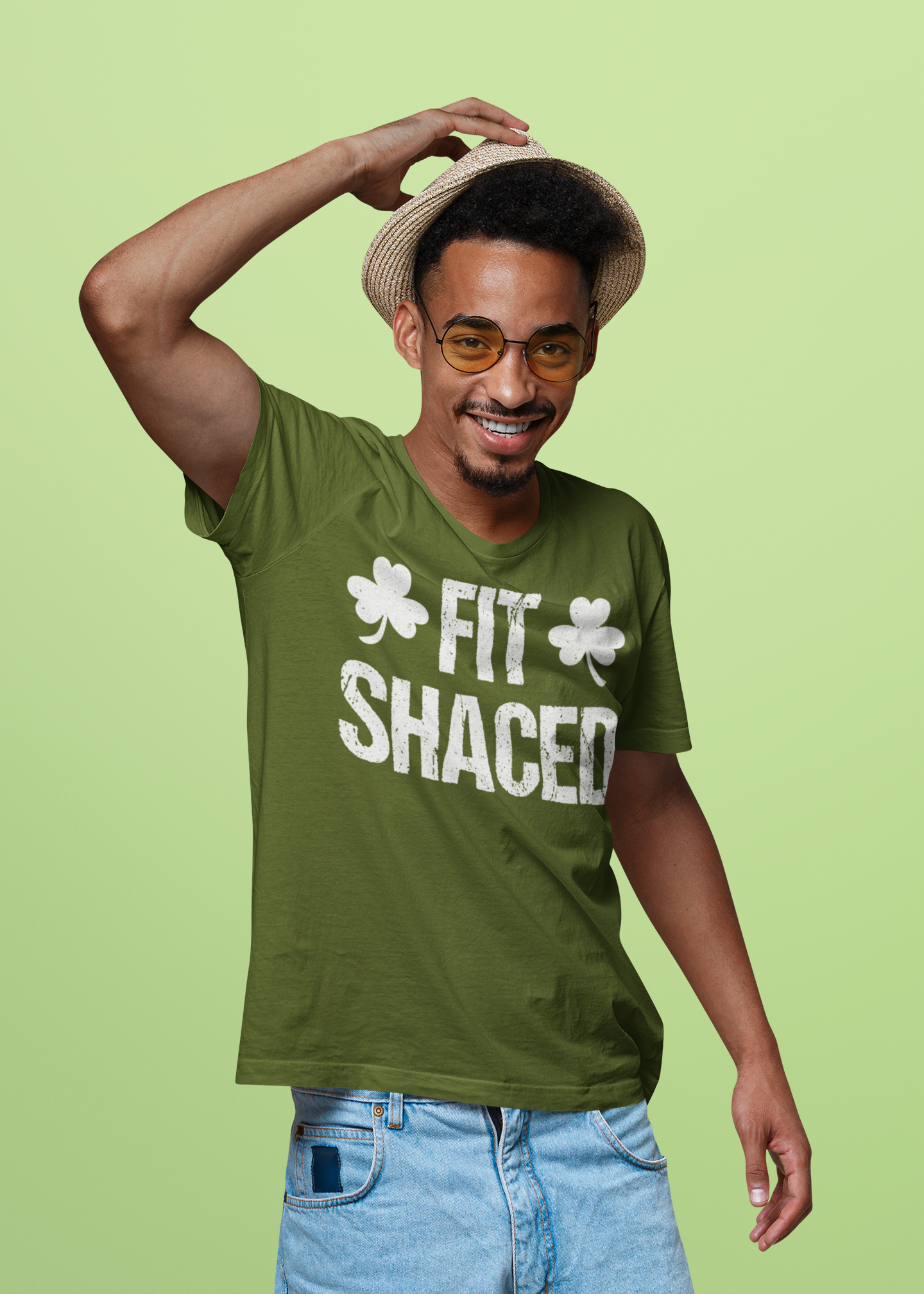 Men's Funny Fit Shaced Shirt St Patrick's Day T Shirt Dr