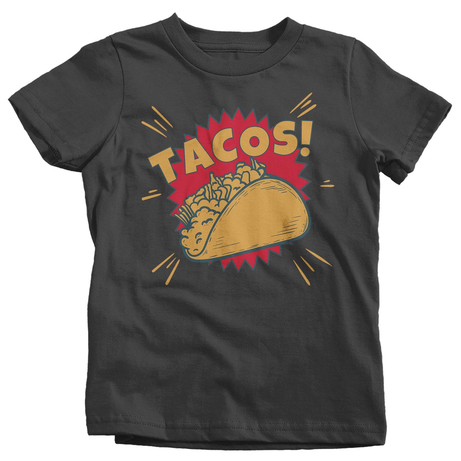 Kids Funny Tacos T Shirt Foodie Graphic Tee Taco Shell Comic Shirts Taco Night Tshirt