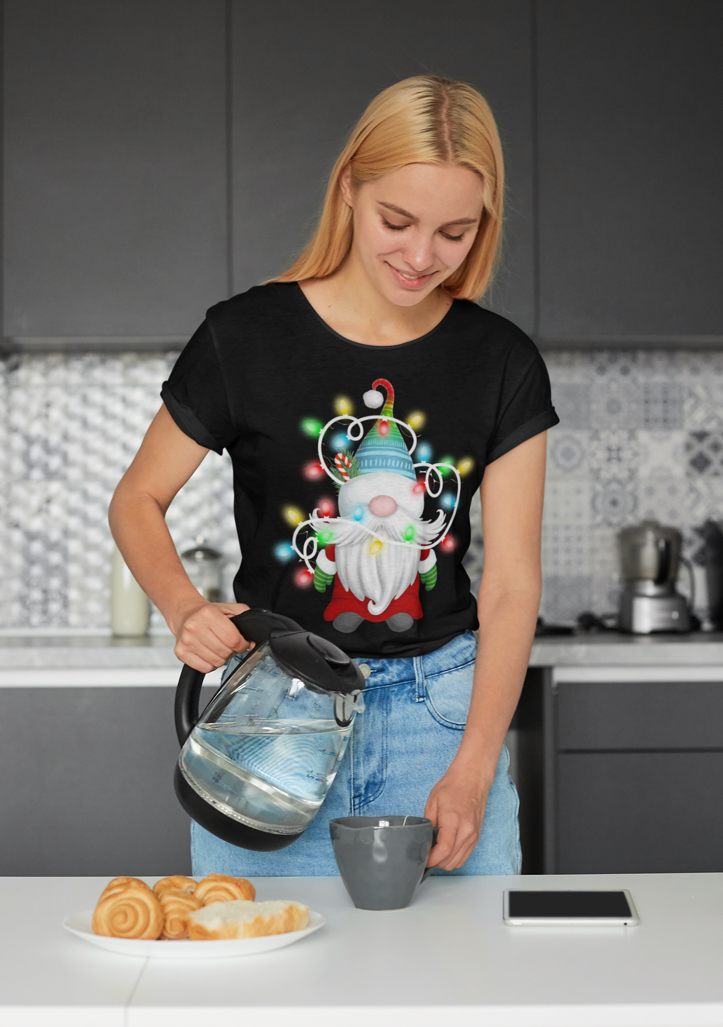 Women's Cute Christmas Shirt Gnome Xmas T Shirts Holiday T S