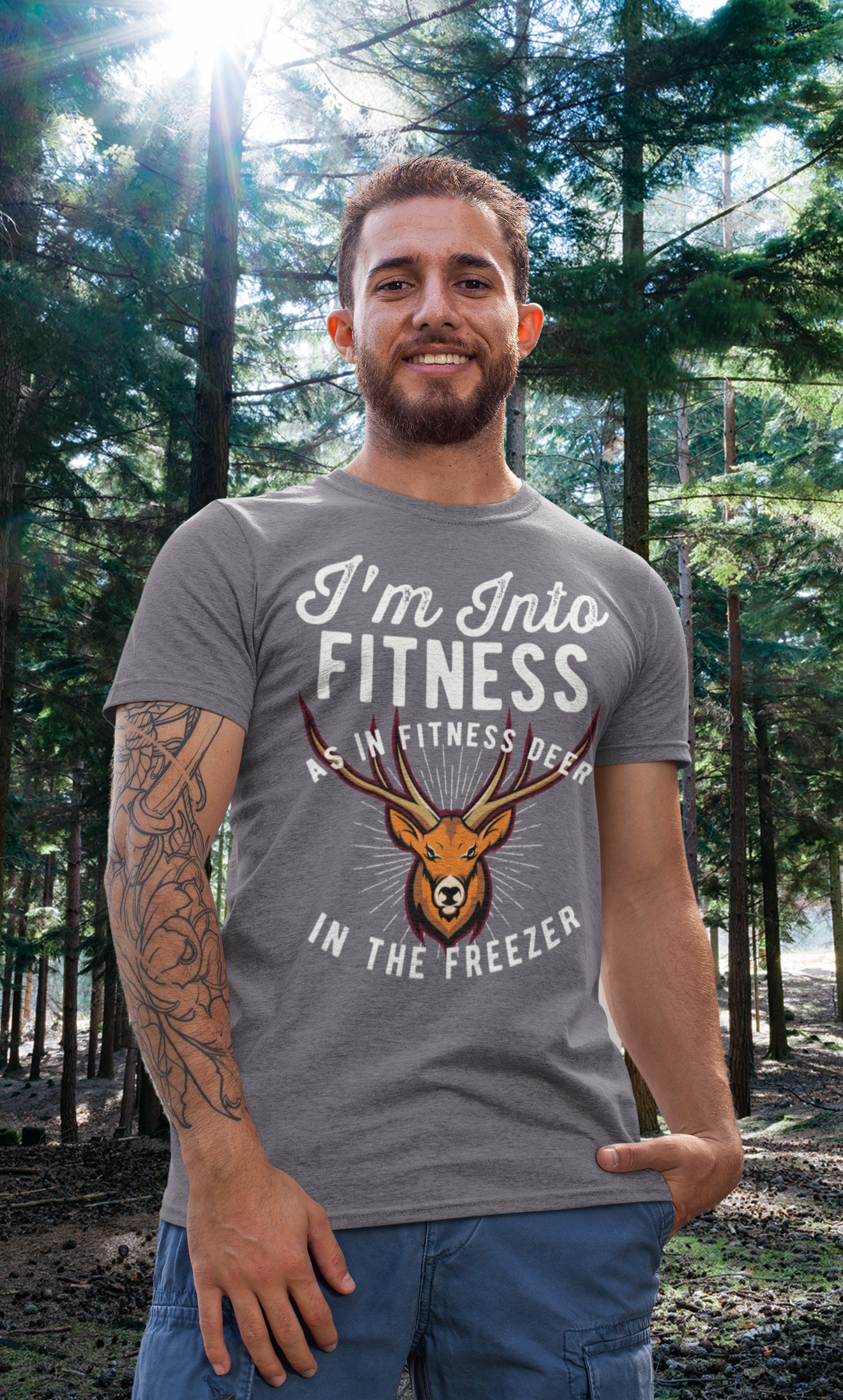 Men's Funny Hunting Shirt Into Fitness TShirt Funny Hunter G