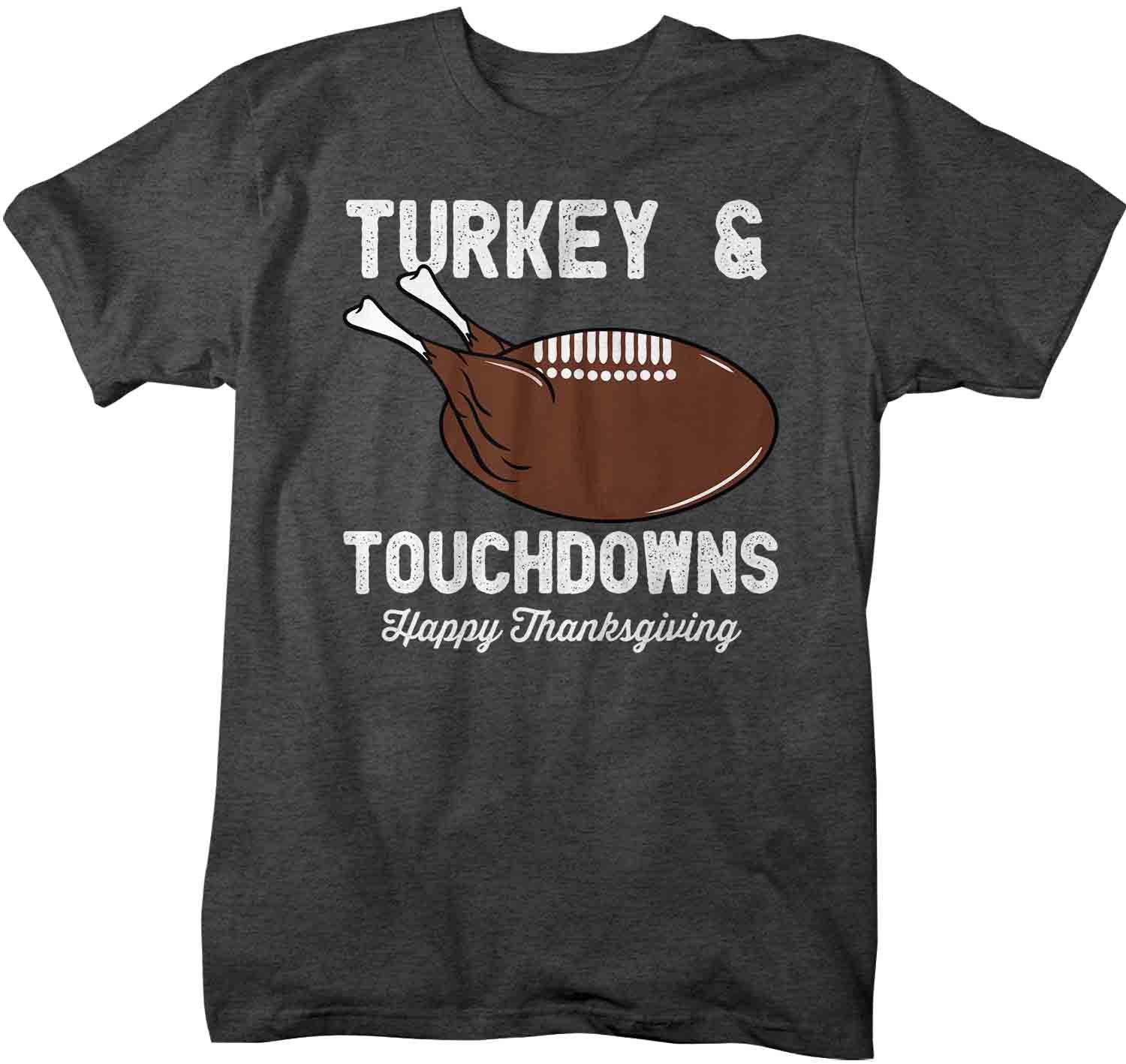 Men's Thanksgiving T Shirt Turkey & Touchdowns Shirt Tur