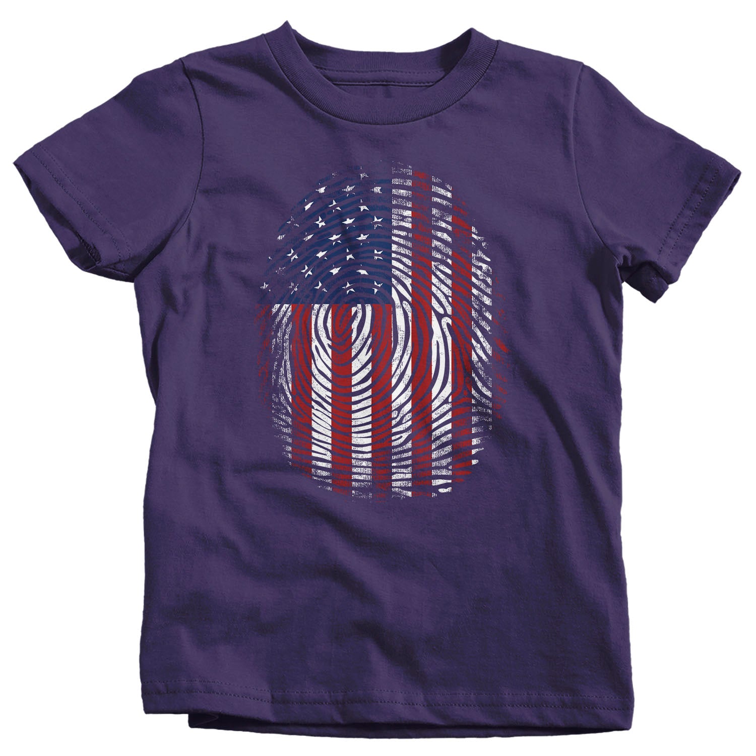 Kids Flag T Shirt Fingerprint Shirt USA Patriotic TShirt In My DNA Fingerprint Flag Tee Unisex Boys 